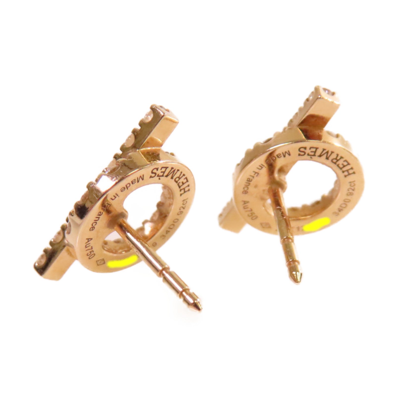 HERMES 18K玫瑰金/0.92ct鑽石Finesse Diamond Earrings耳環