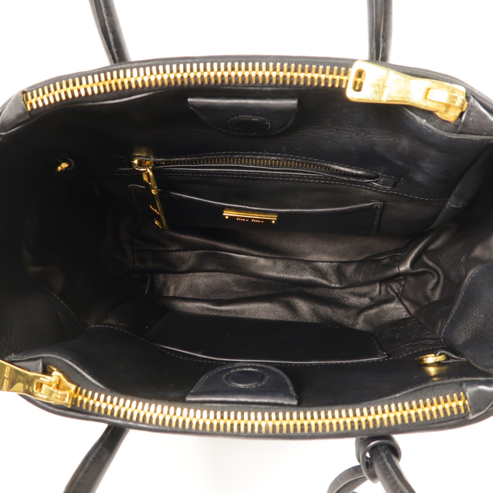 Miu Miu 羊皮皮革2Way Shoulder金扣手挽肩背兩用袋