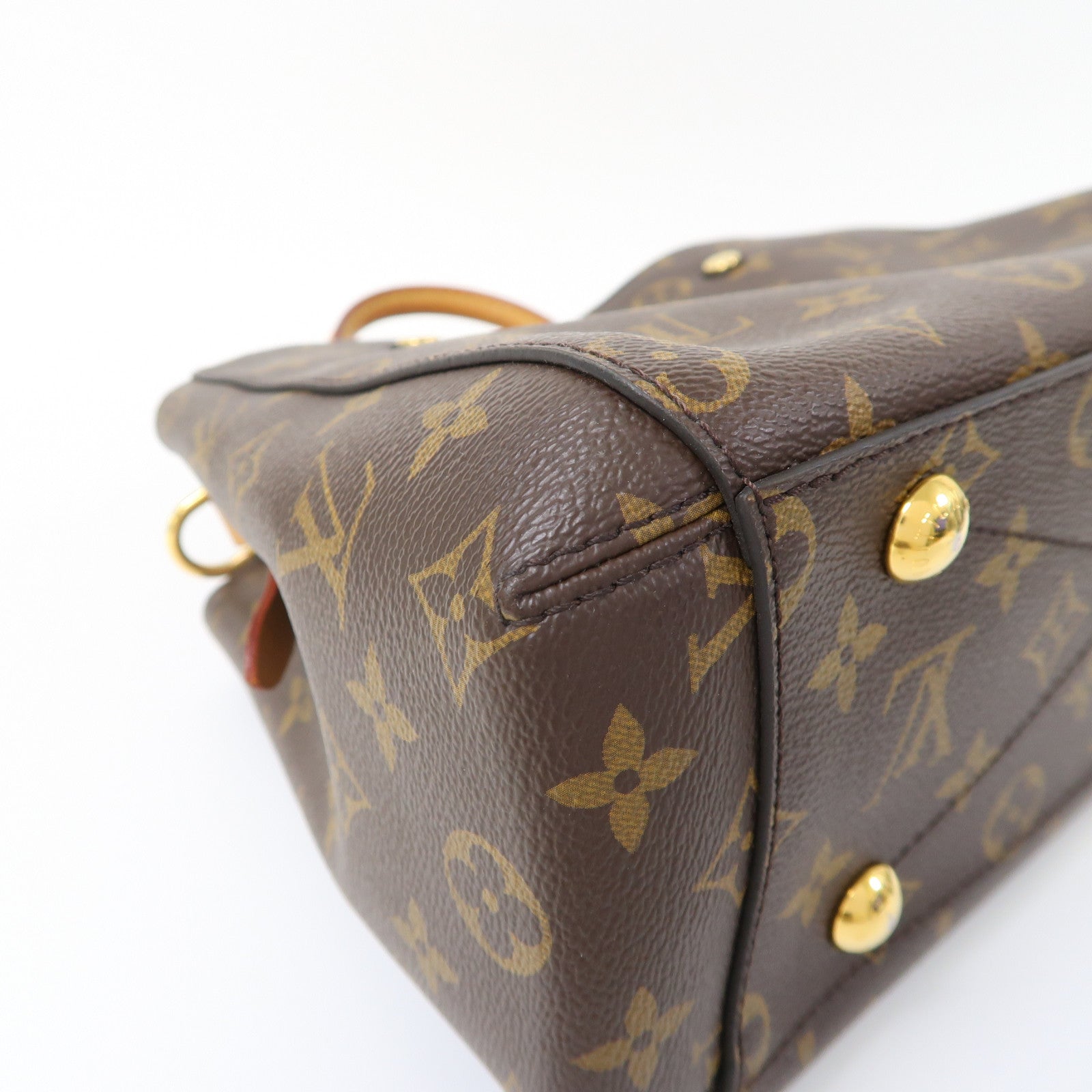 LOUIS VUITTON Monogram Montaigne BB金扣手挽肩背兩用袋啡色