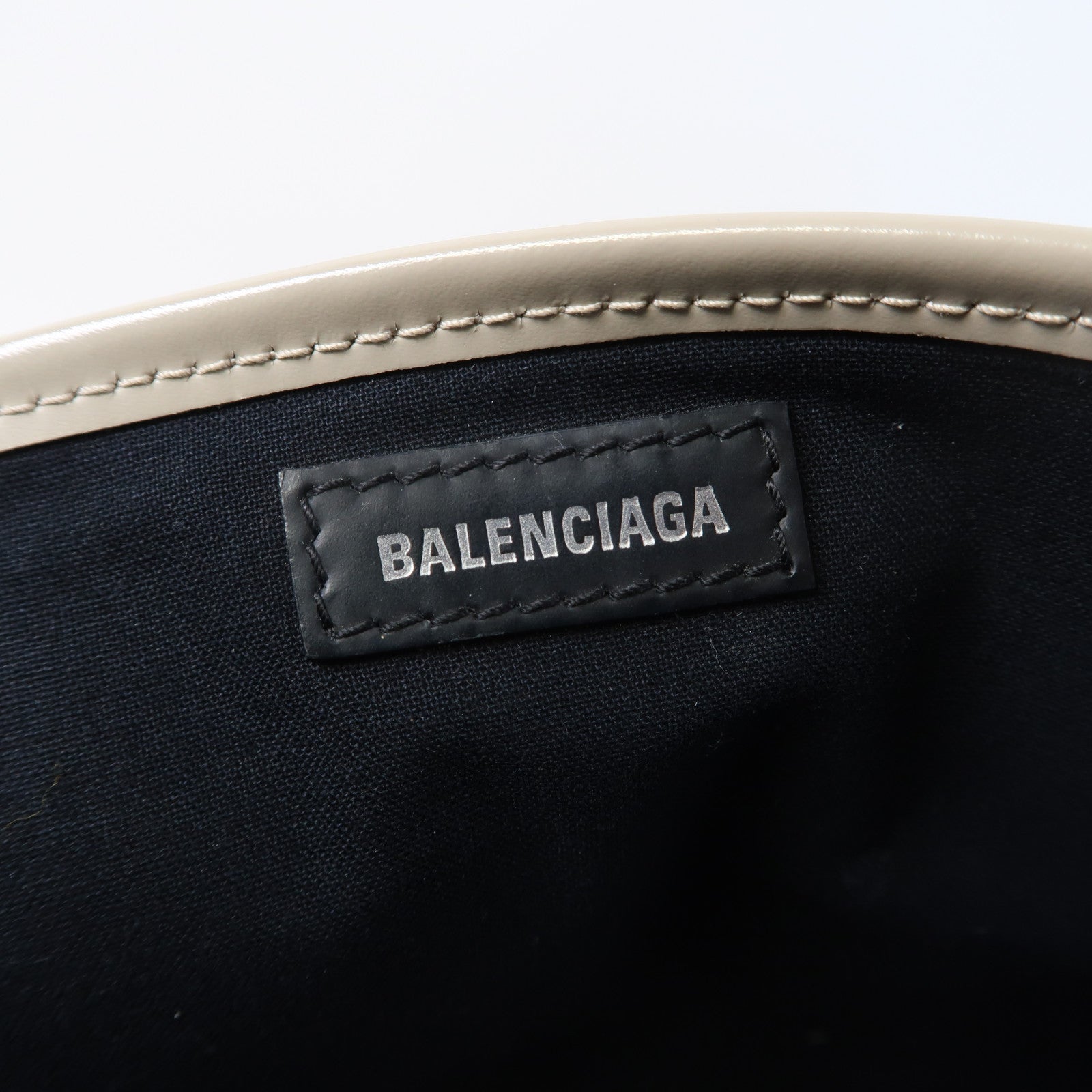 BALENCIAGA 帆布Tote Bag銀扣手挽袋米色