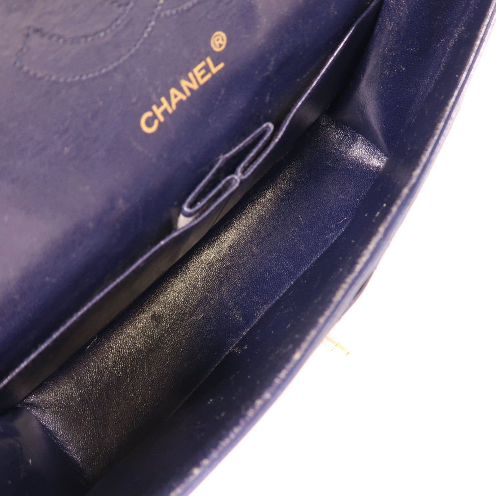 CHANEL 羊皮皮革Vintage Chain Shoulder金扣鏈帶肩背袋