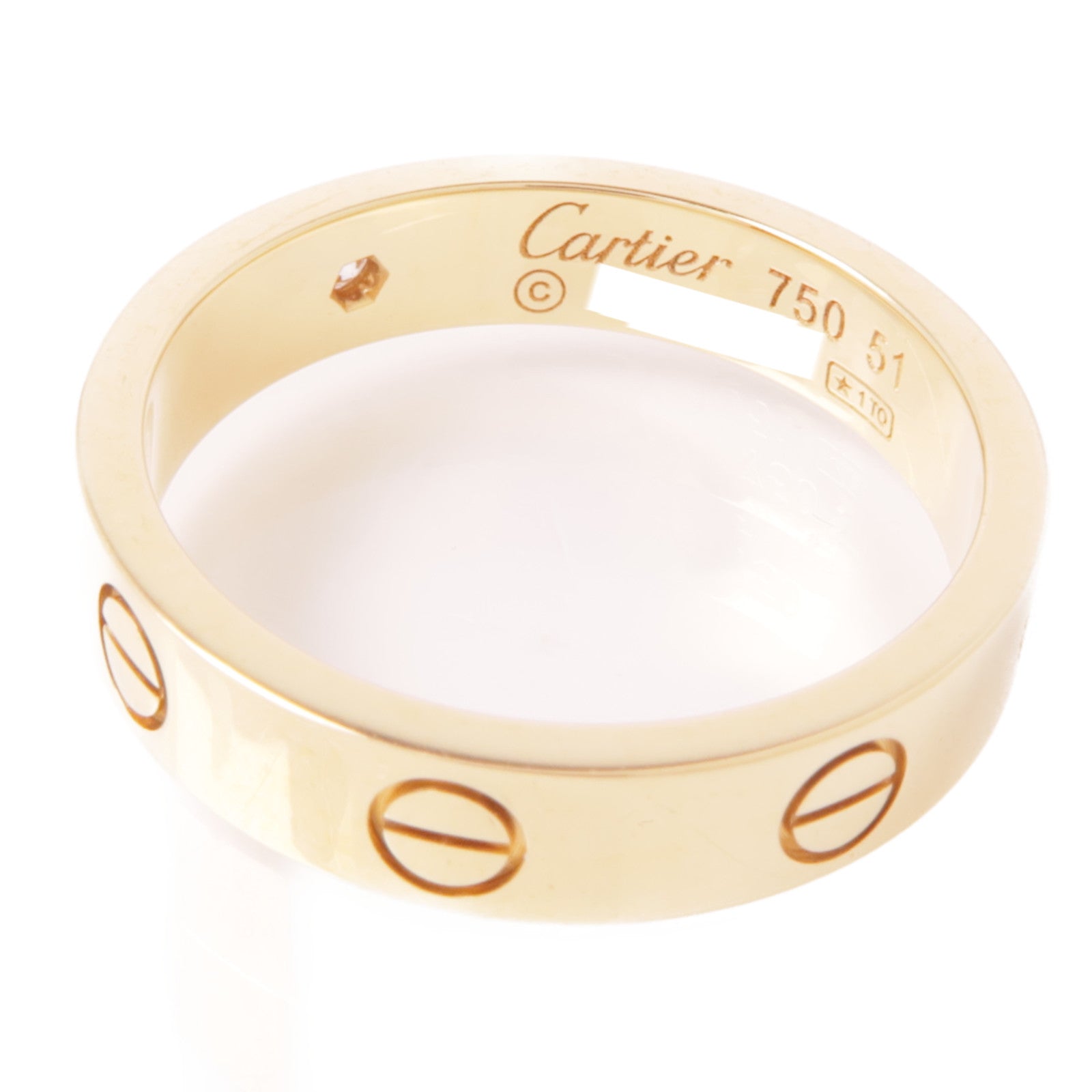 CARTIER 18K玫瑰金Love Ring鑽石戒指Cartier#51/US#5.75