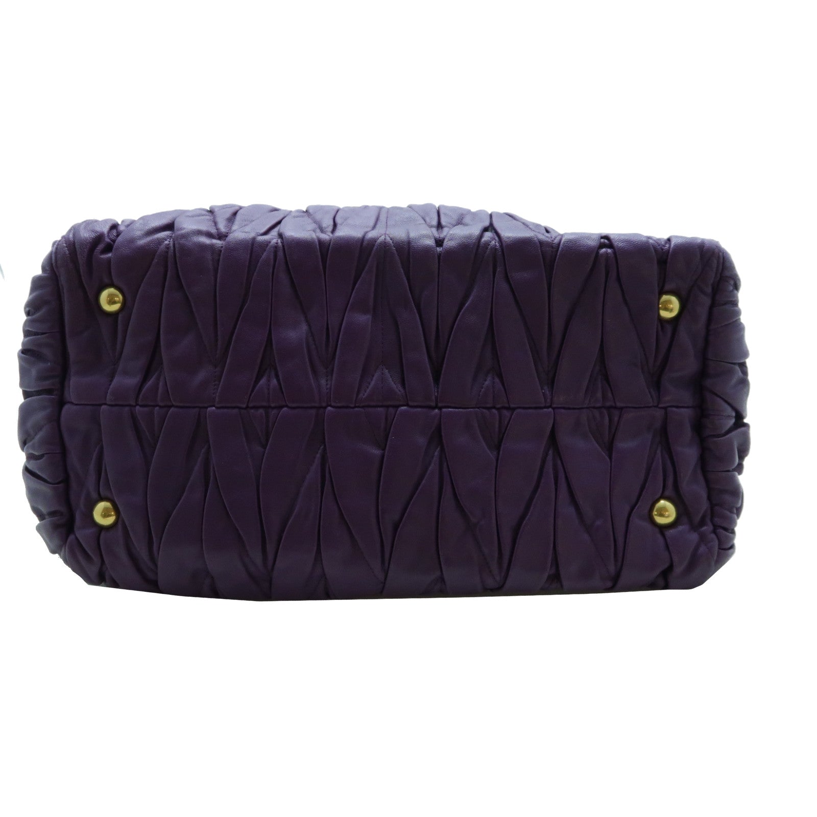 Miu Miu 羊皮皮革2 Way Shoulder金扣手挽肩背兩用袋紫色
