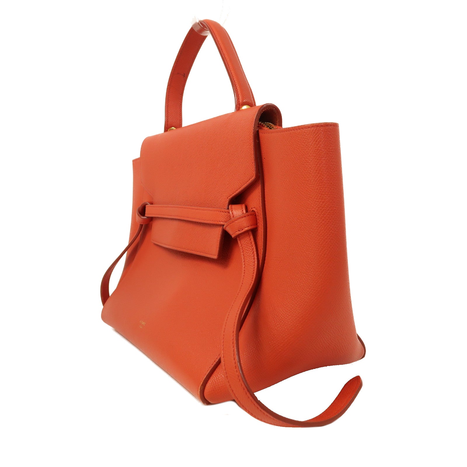 CELINE 【激減優惠】牛皮皮革Belt Bag金扣手挽肩背兩用袋紅色