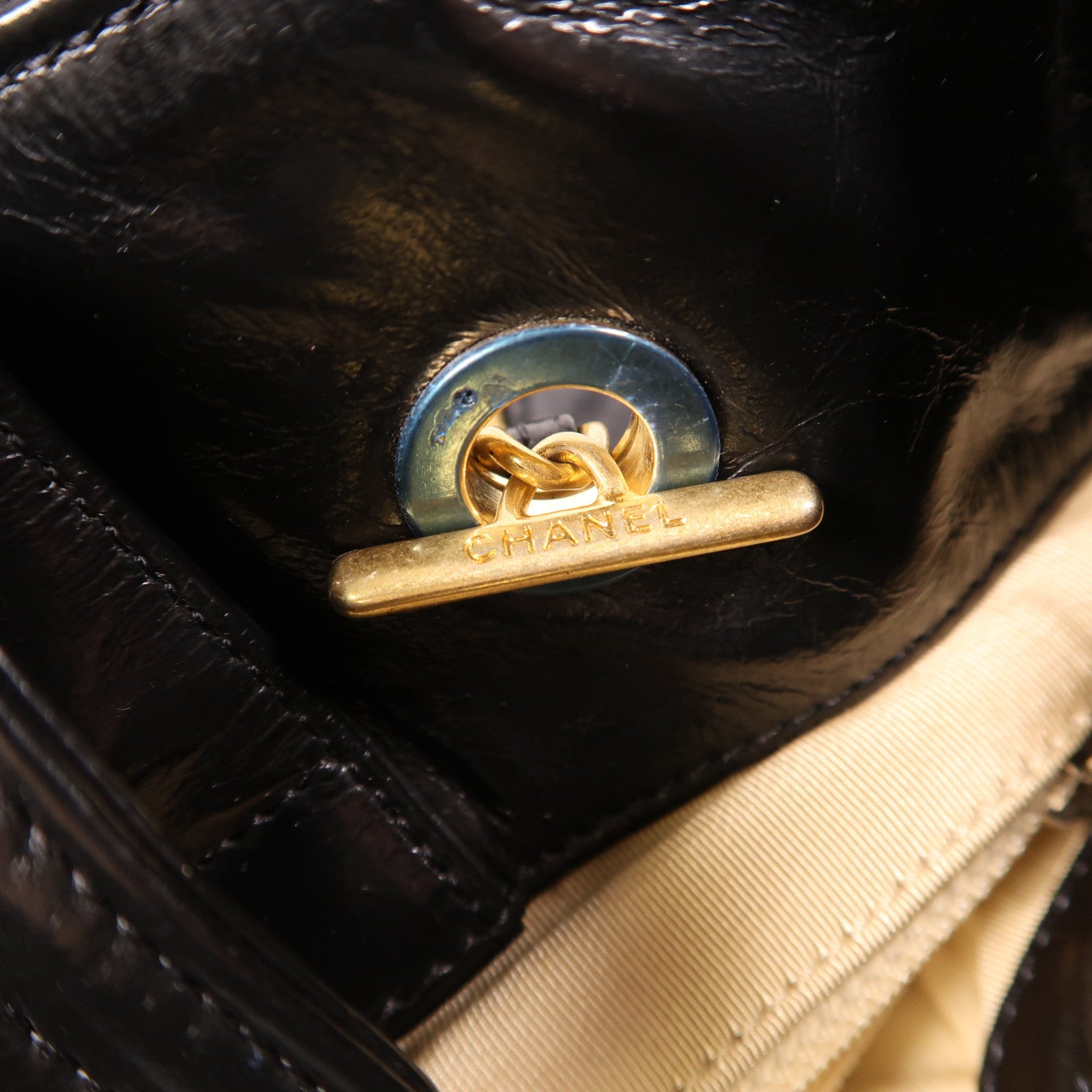 CHANEL 牛皮皮革2way Shoulder Bag金扣手挽肩背兩用袋