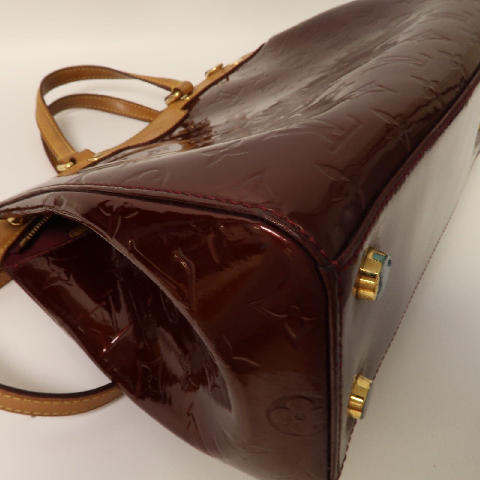 LOUIS VUITTON 【激減優惠】Vernis Blair GM金扣手挽肩背兩用袋酒紅色