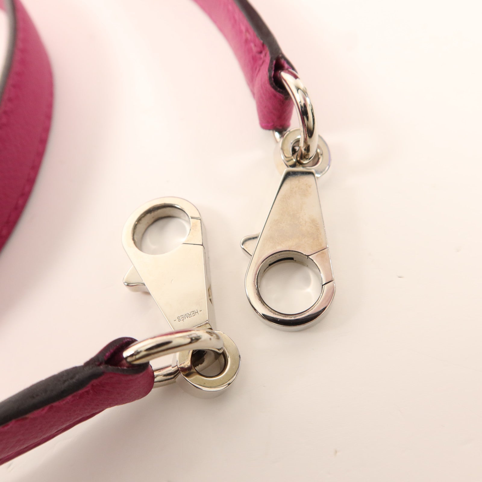 HERMES Epsom皮革Sac Kelly II Sellier 25銀扣手挽肩背兩用袋Rose Pourpre