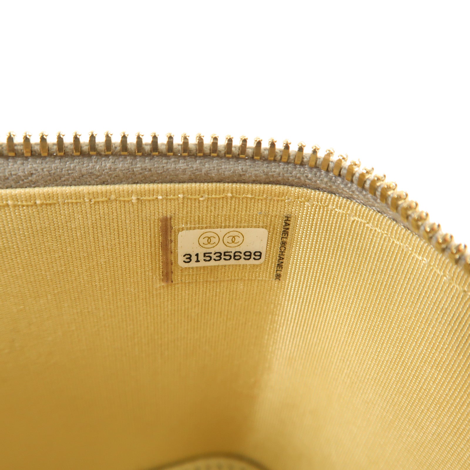 CHANEL CC GHW Vanity Case Chain Shoulder Bag Calfskin Leather Grey