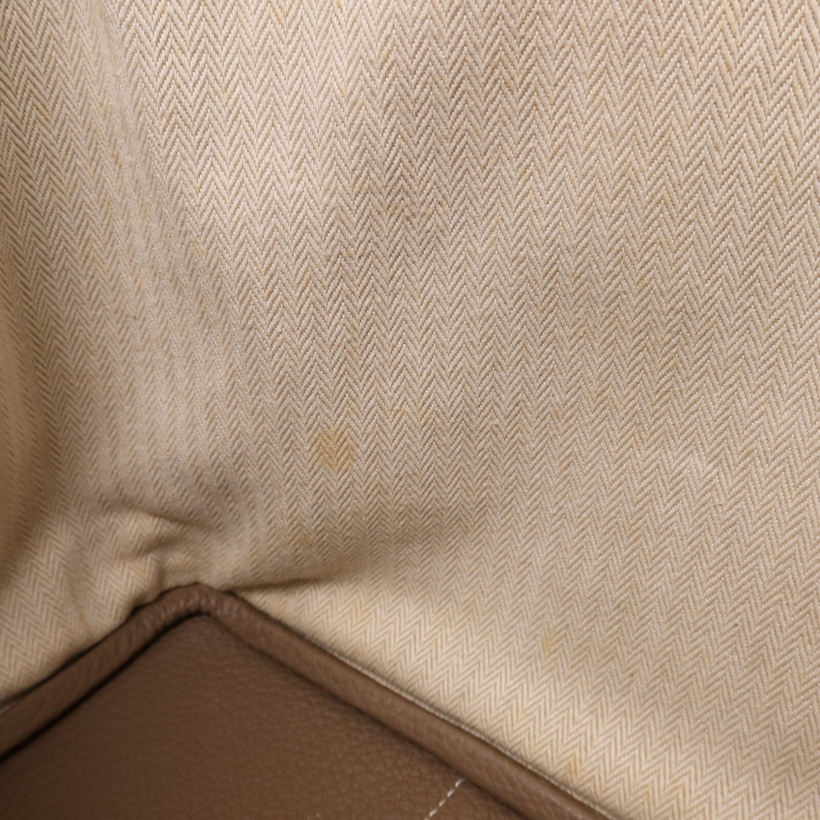 HERMES Clemence皮革Garden Party PM銀扣手挽袋Etoupe