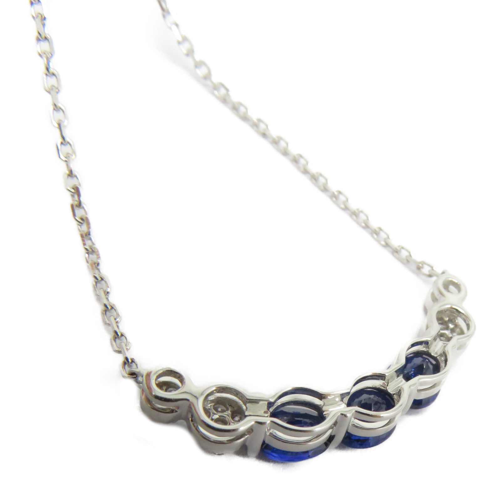 JEWELRY 【激減優惠】18K白金Sapphire Necklace 1.300ct藍寶石/0.132ct鑽石項鍊