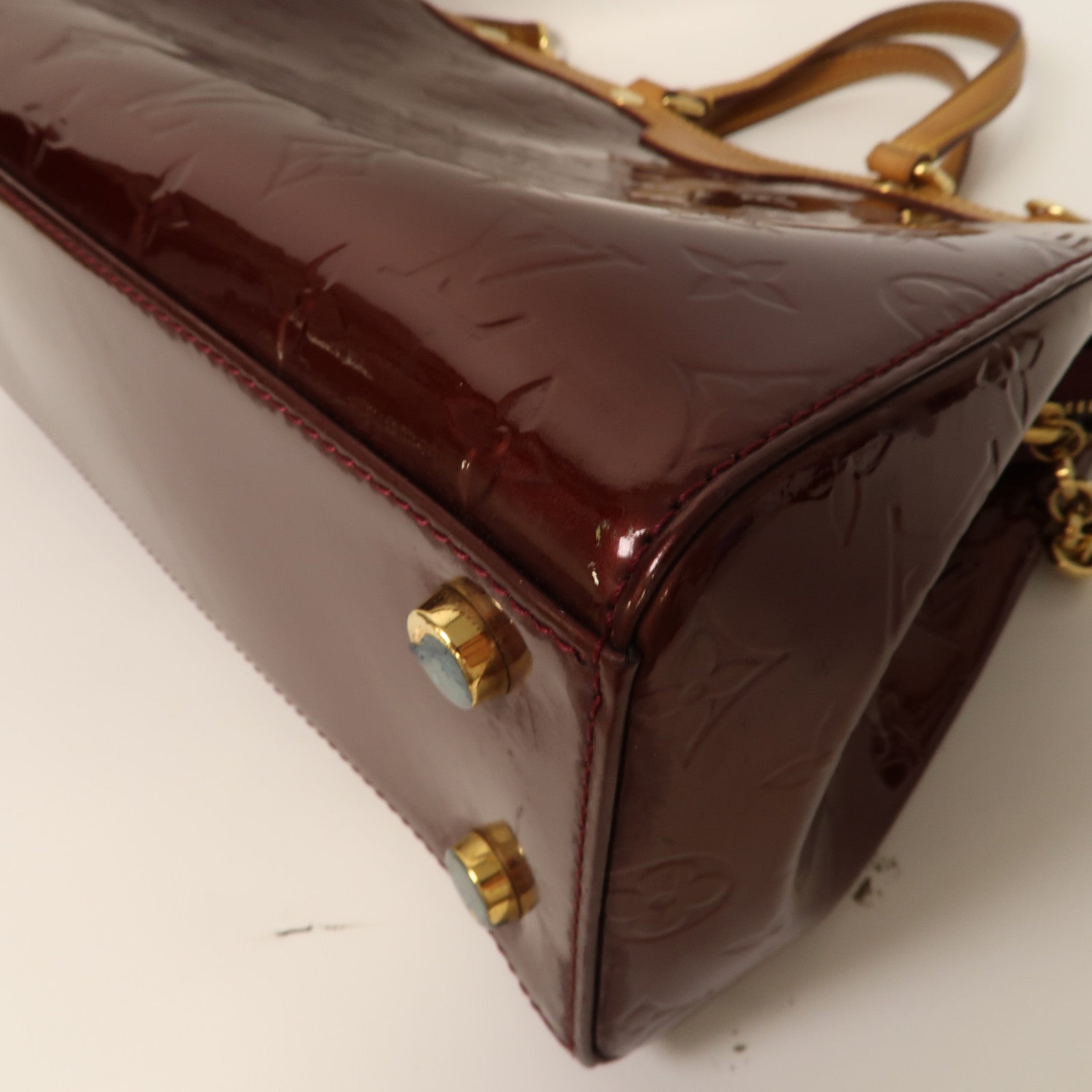 LOUIS VUITTON 【激減優惠】Vernis Blair GM金扣手挽肩背兩用袋酒紅色