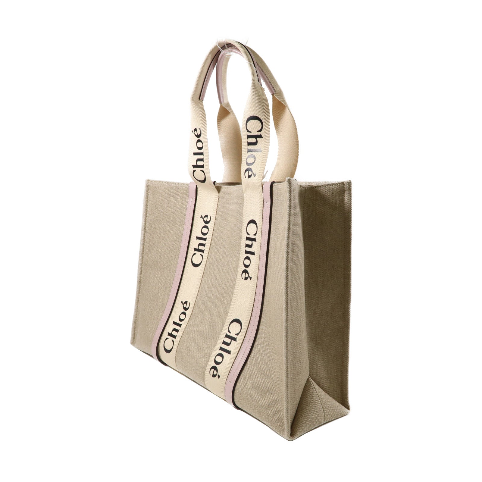 Chloe 【激減優惠】帆布Large Woody Tote Bag手挽袋粉紅色