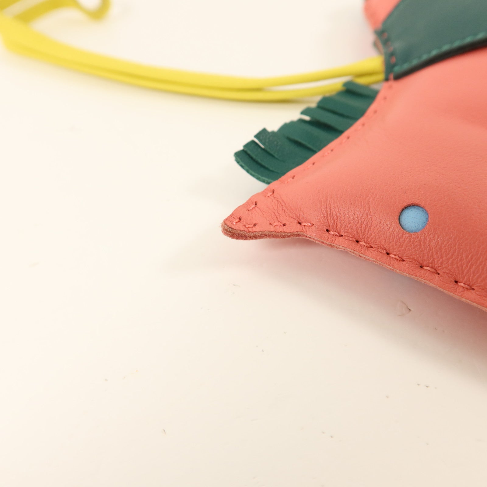 HERMES Milo皮革Rodeo GM掛飾Malachite/Rose Azalee