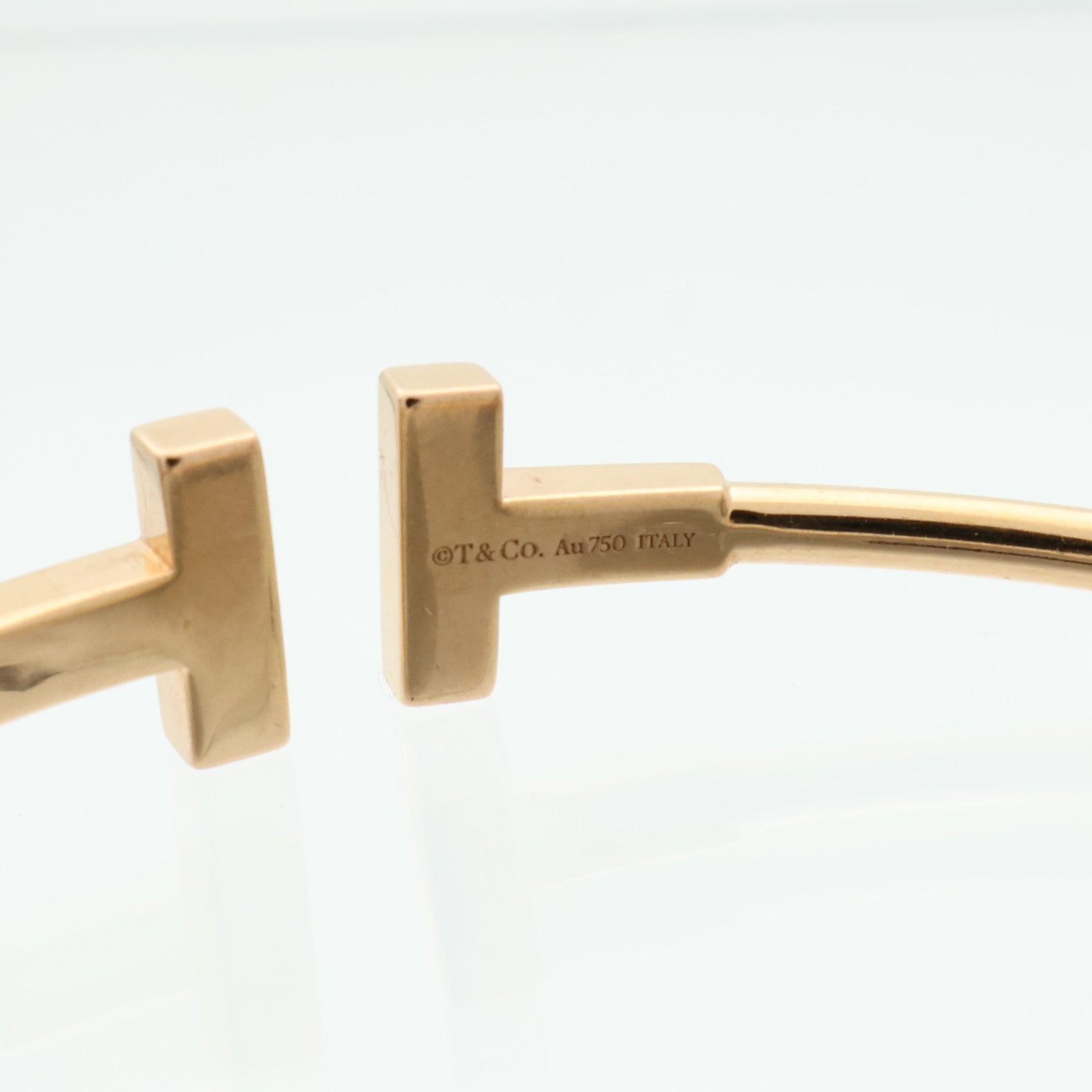 TIFFANY＆CO 18K玫瑰金T Wire Diamond Bangle鑽石手鐲
