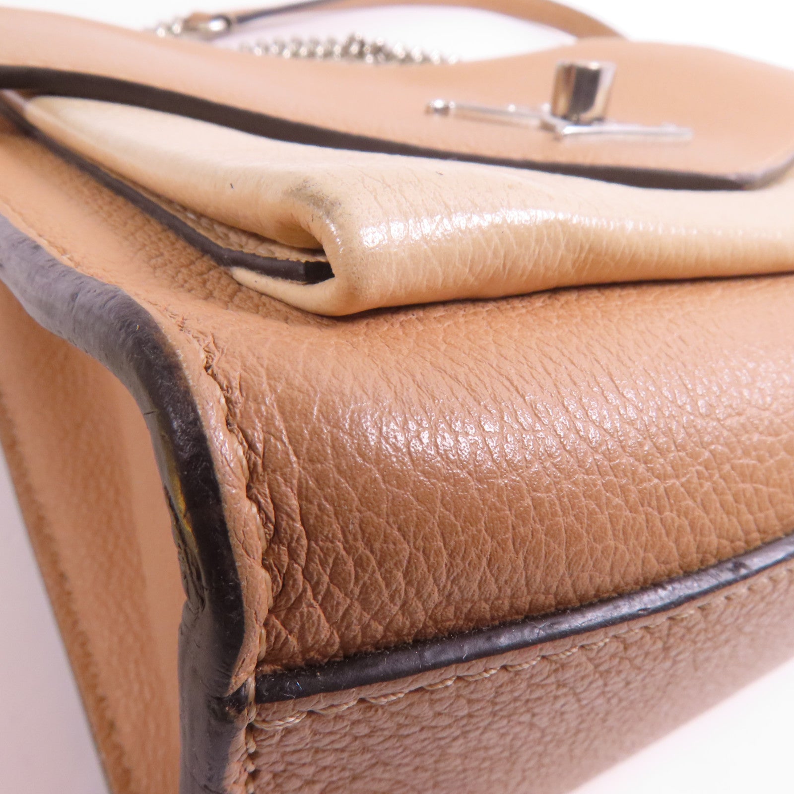 LOUIS VUITTON 牛皮皮革MyLockme BB銀扣鏈帶肩背袋