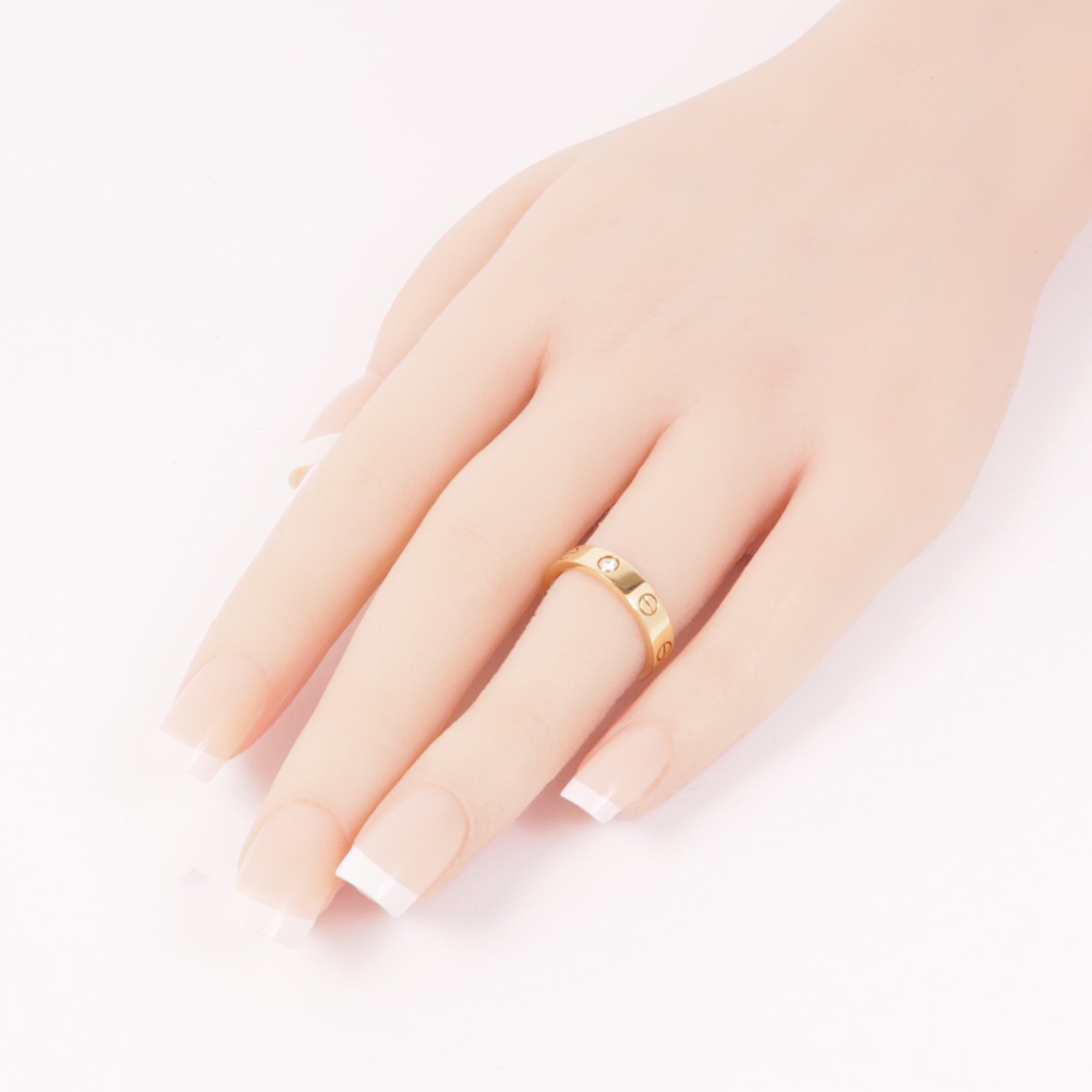 CARTIER 18K玫瑰金Love Ring鑽石戒指Cartier#51/US#5.75