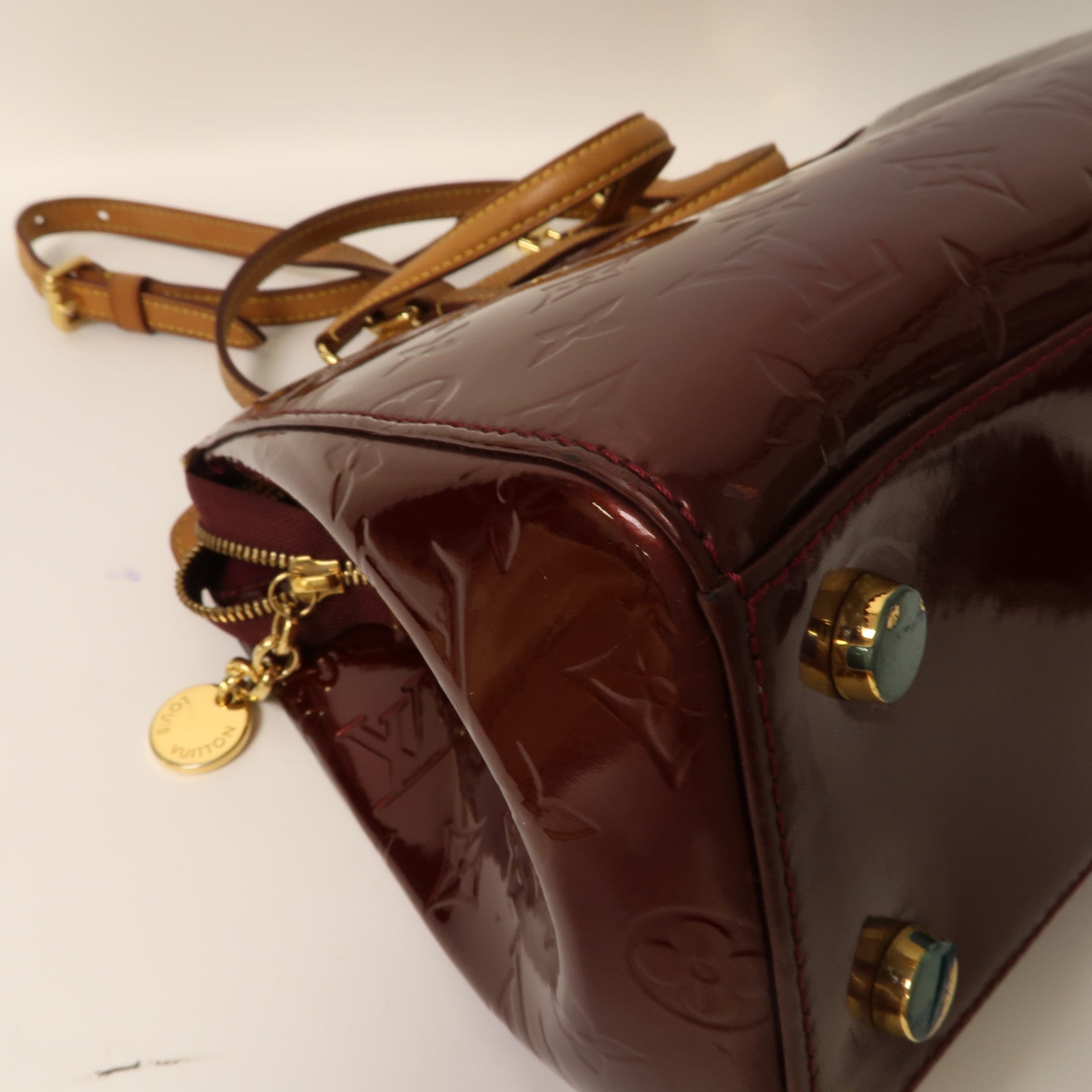 LOUIS VUITTON 【激減優惠】Vernis Blair GM金扣手挽肩背兩用袋酒紅色