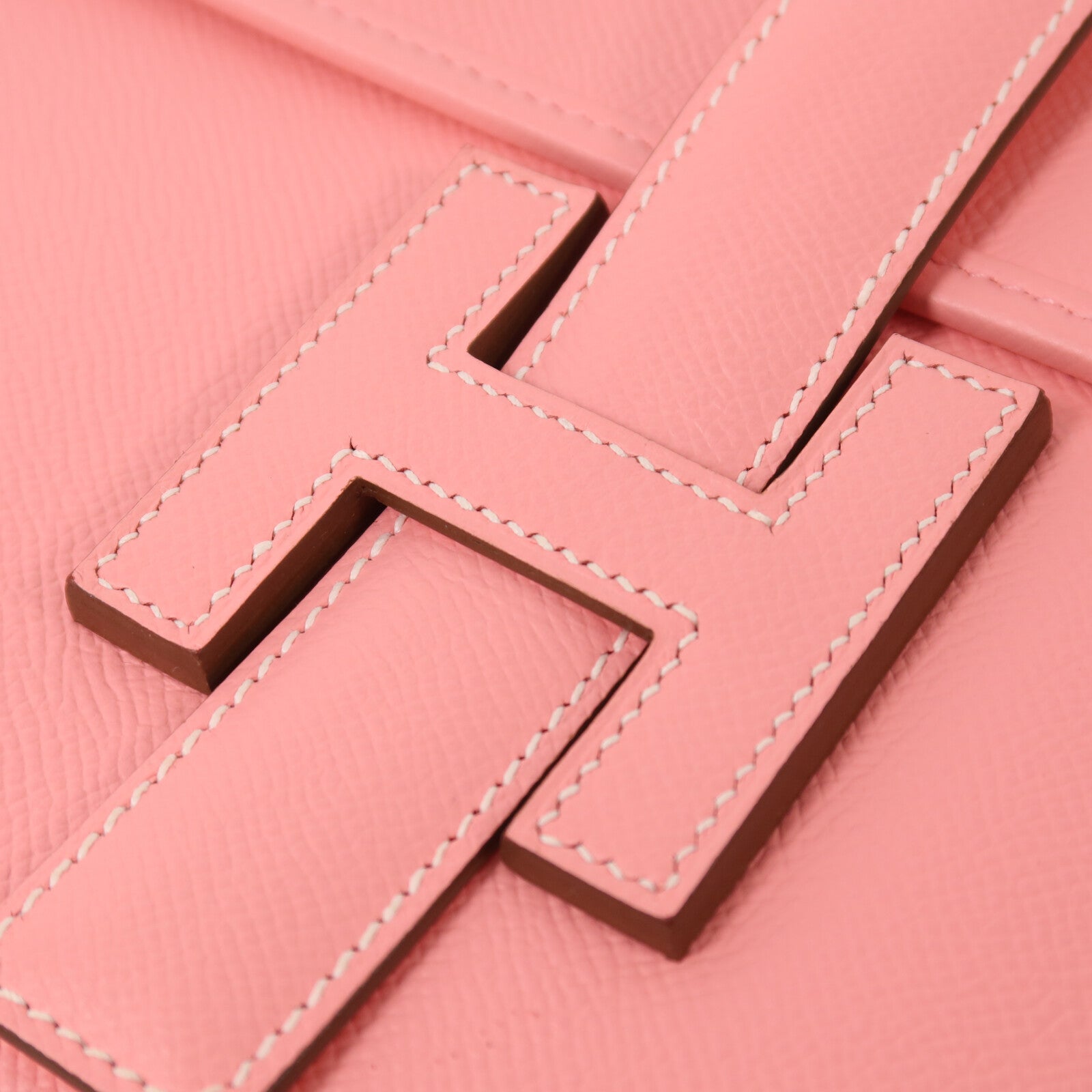 HERMES Epsom皮革Jige Elan PM手拿包Rose Confetti