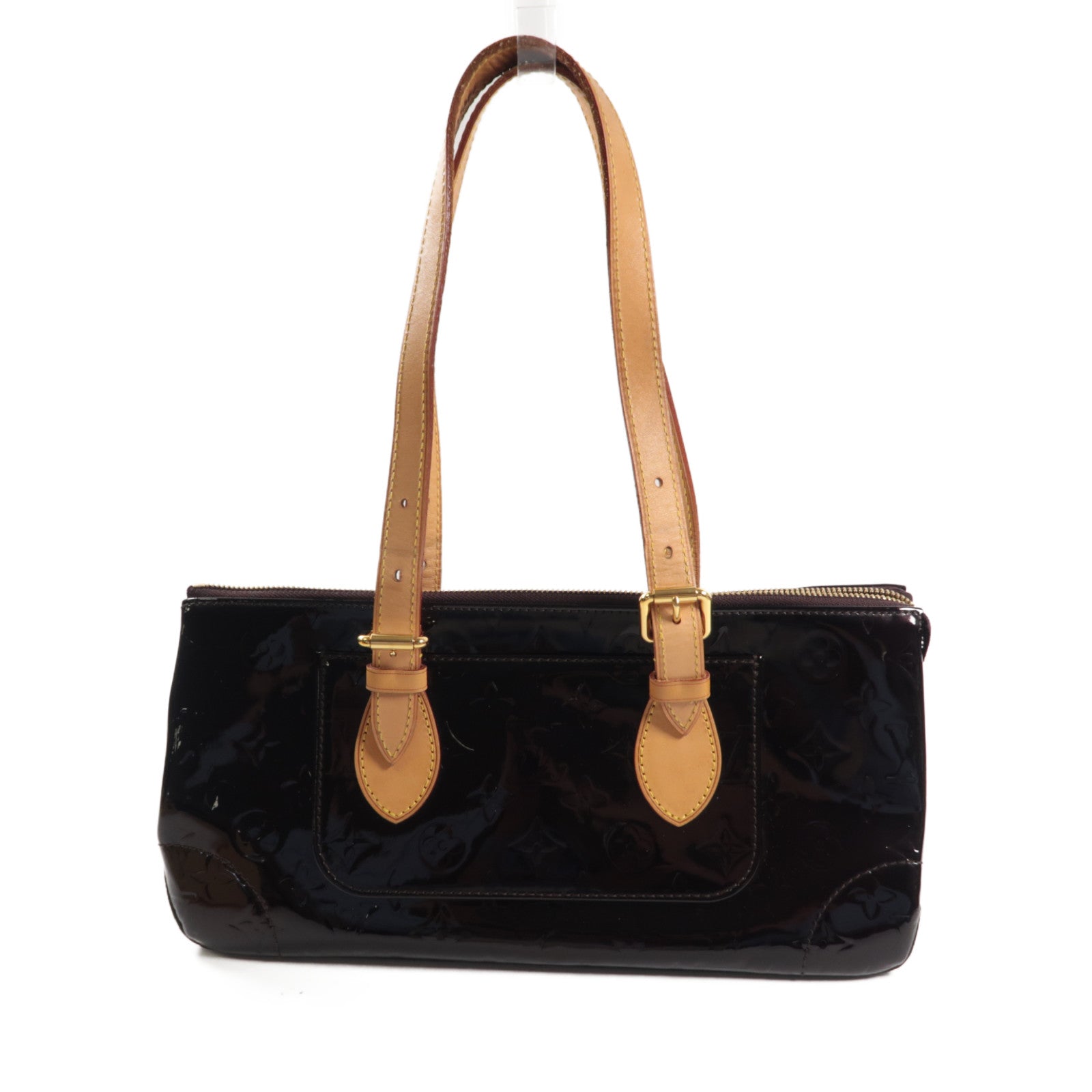 LOUIS VUITTON Vernis Rosewood Avenue金扣手挽袋紅色