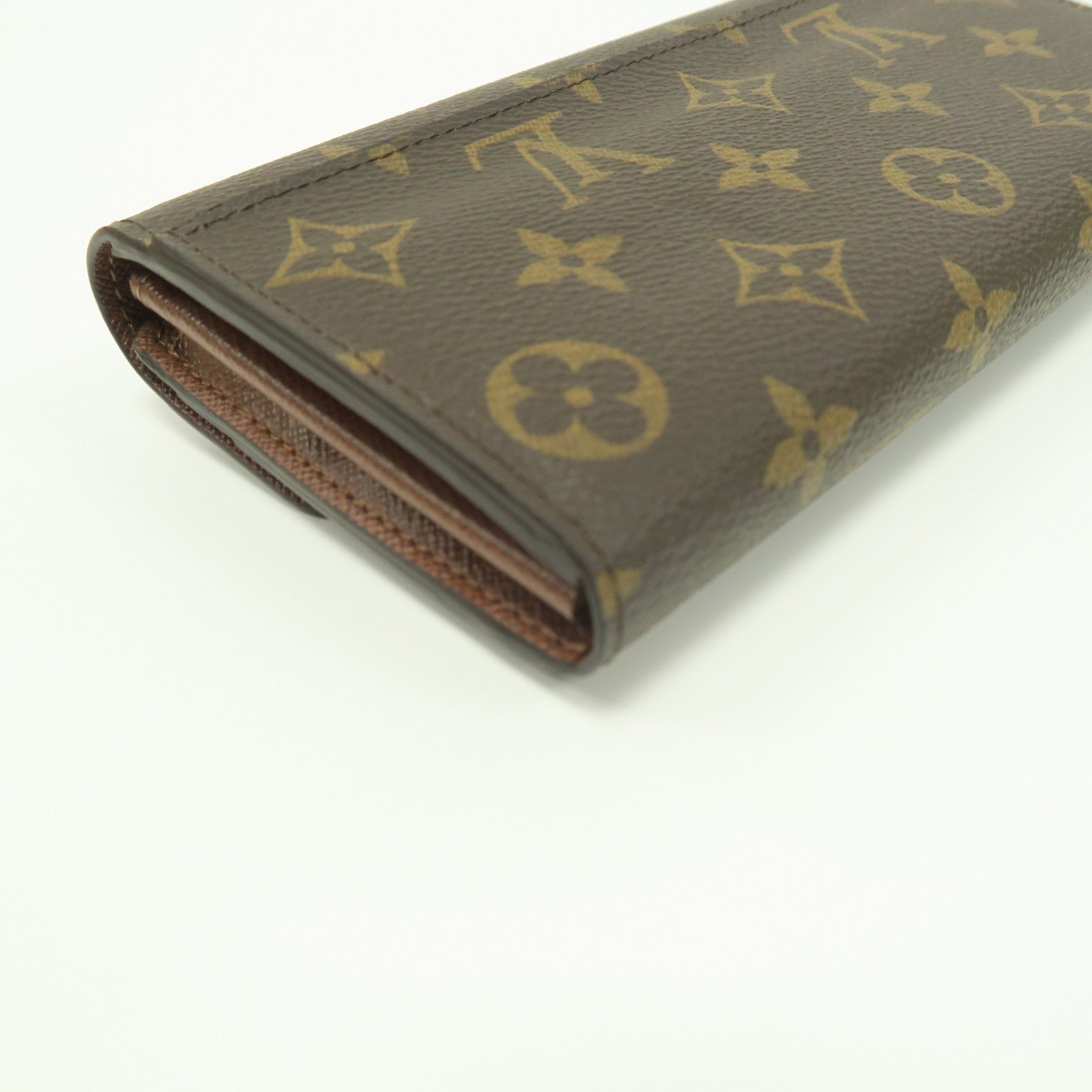 LOUIS VUITTON Monogram Sarah金扣拉鏈長錢包啡色