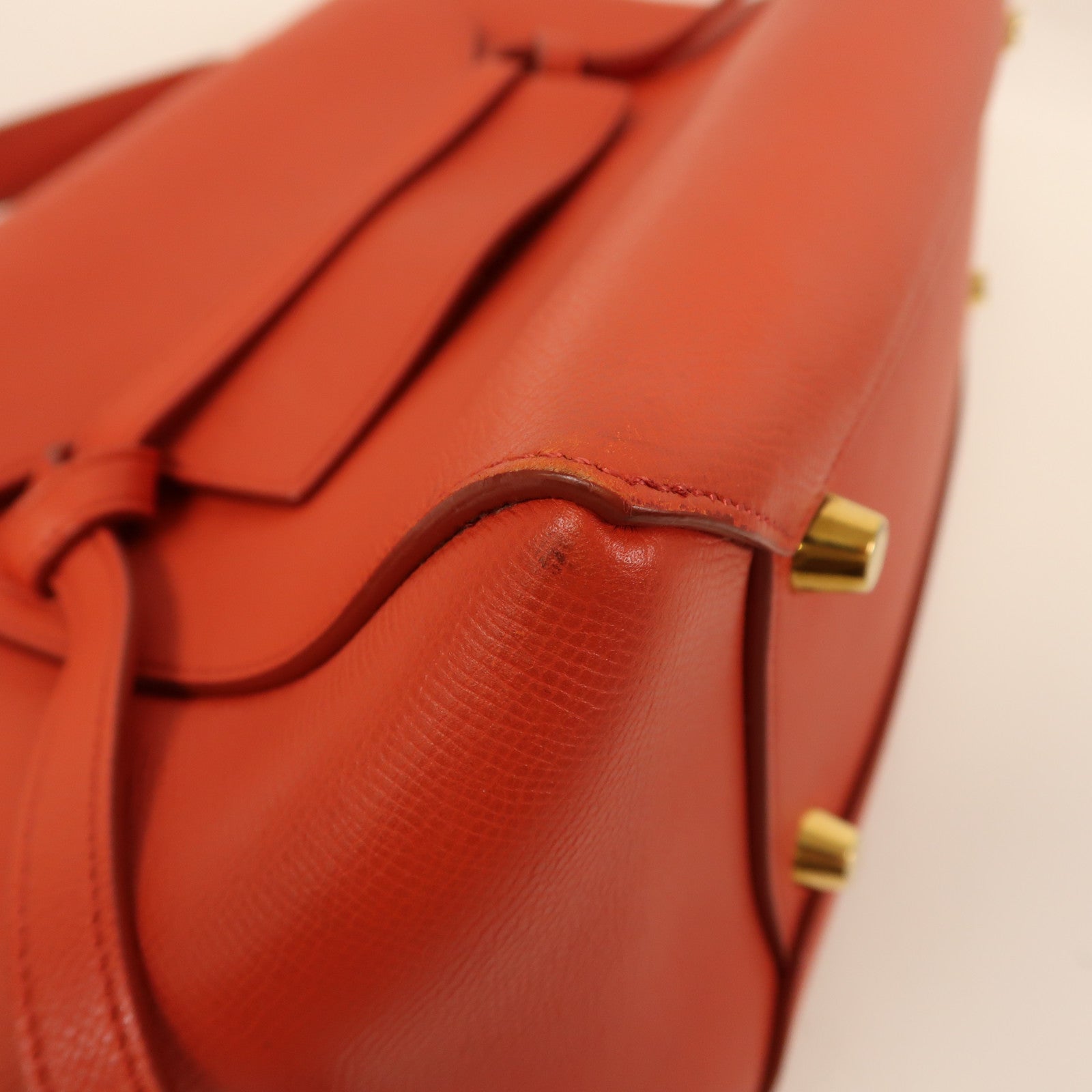 CELINE 牛皮皮革Belt Bag金扣手挽肩背兩用袋紅色