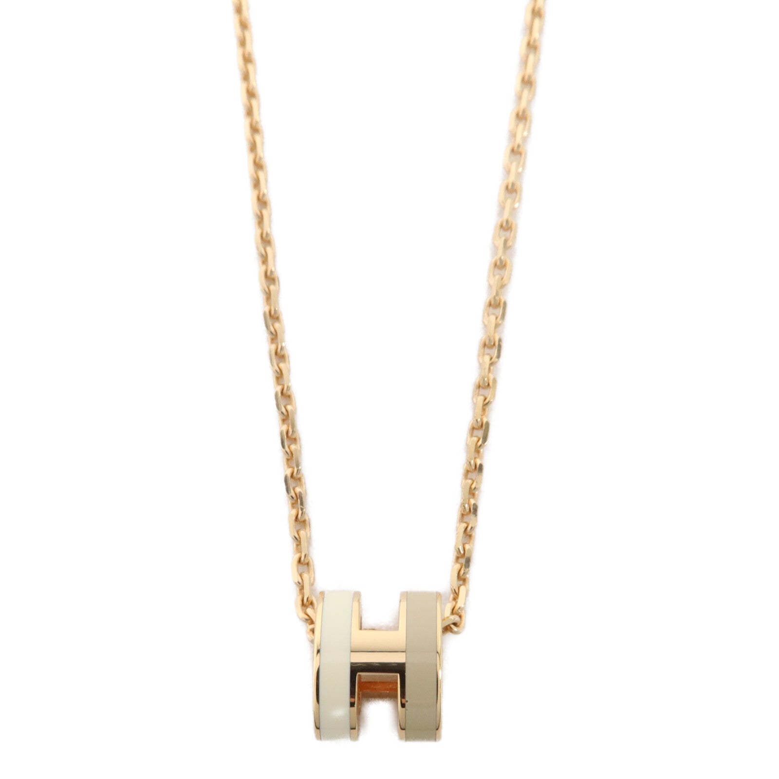 HERMES 金屬Mini Pop H項鍊Nata/Marron Glace