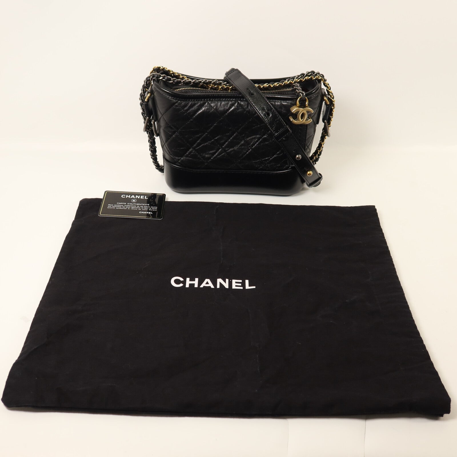 CHANEL 牛皮皮革Gabrielle Small鏈帶手挽肩背兩用袋