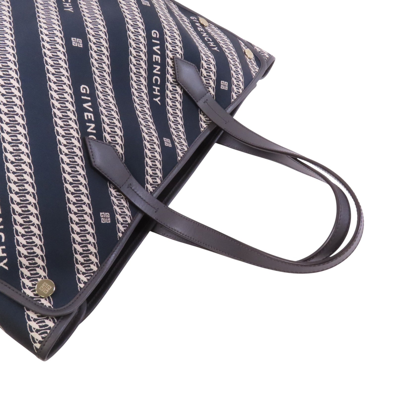 GIVENCHY 帆布Bond Chain Tote Bag銀扣肩背愛