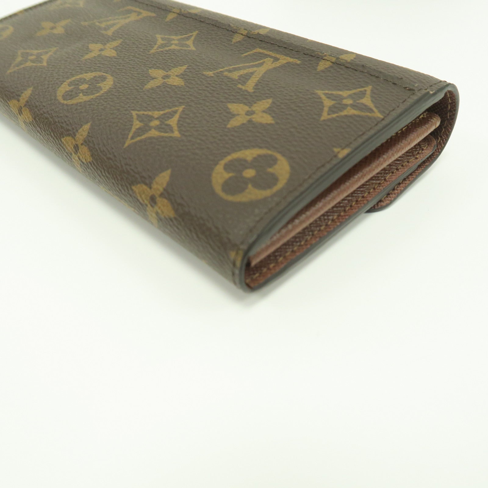 LOUIS VUITTON Monogram Sarah金扣拉鏈長錢包啡色