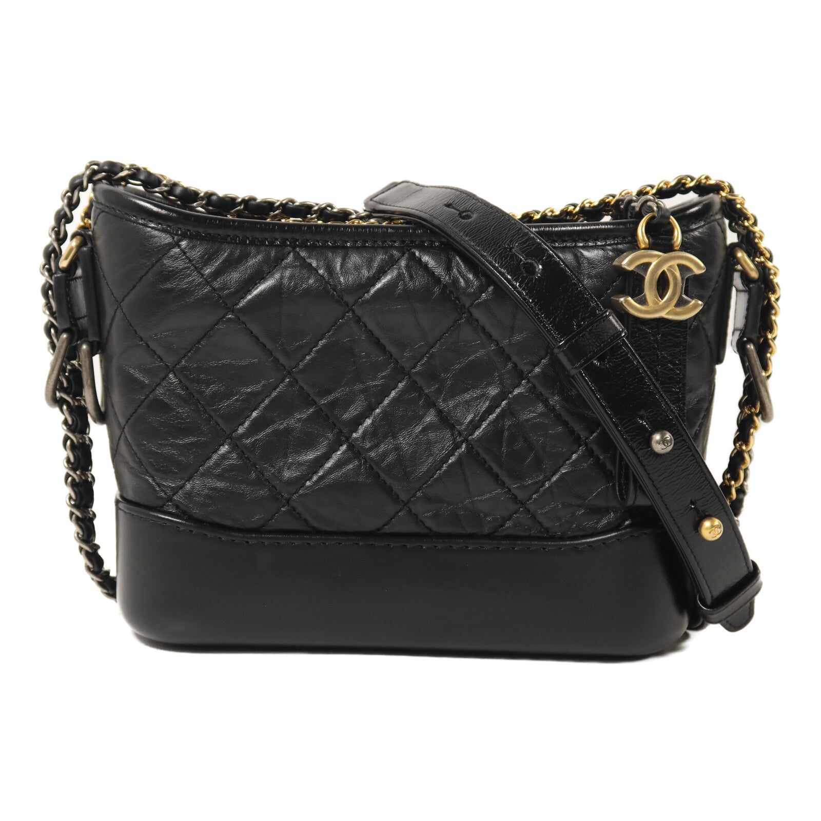 CHANEL 牛皮皮革Gabrielle Small鏈帶手挽肩背兩用袋