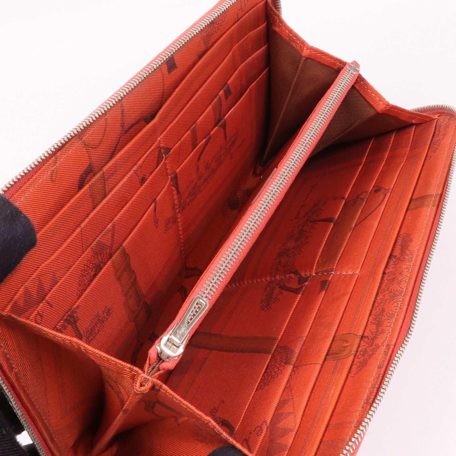 HERMES Epsom皮革Silk'In Long Wallet銀扣長錢包