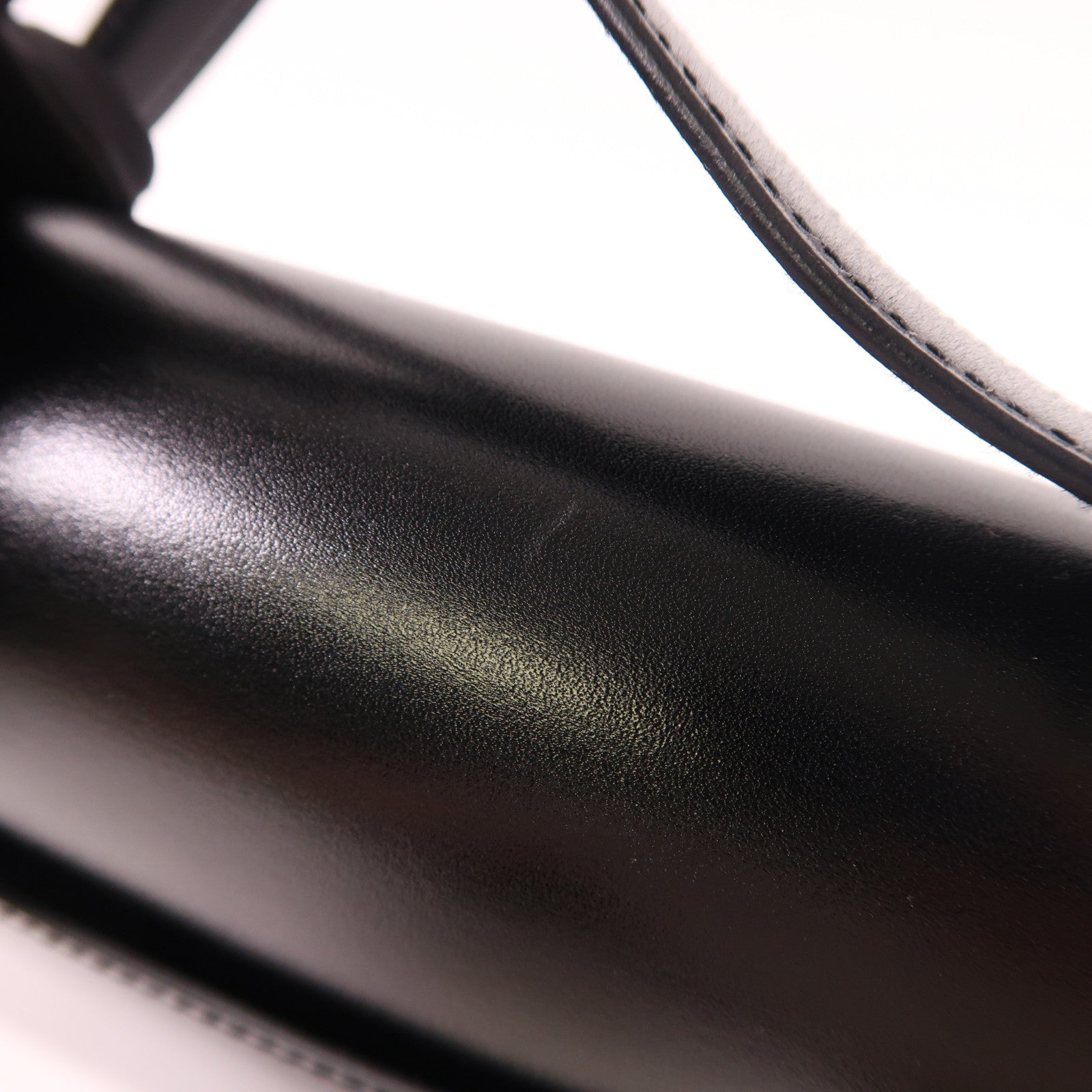 HERMES 皮革Constance 24肩背袋銀扣肩背袋Noir