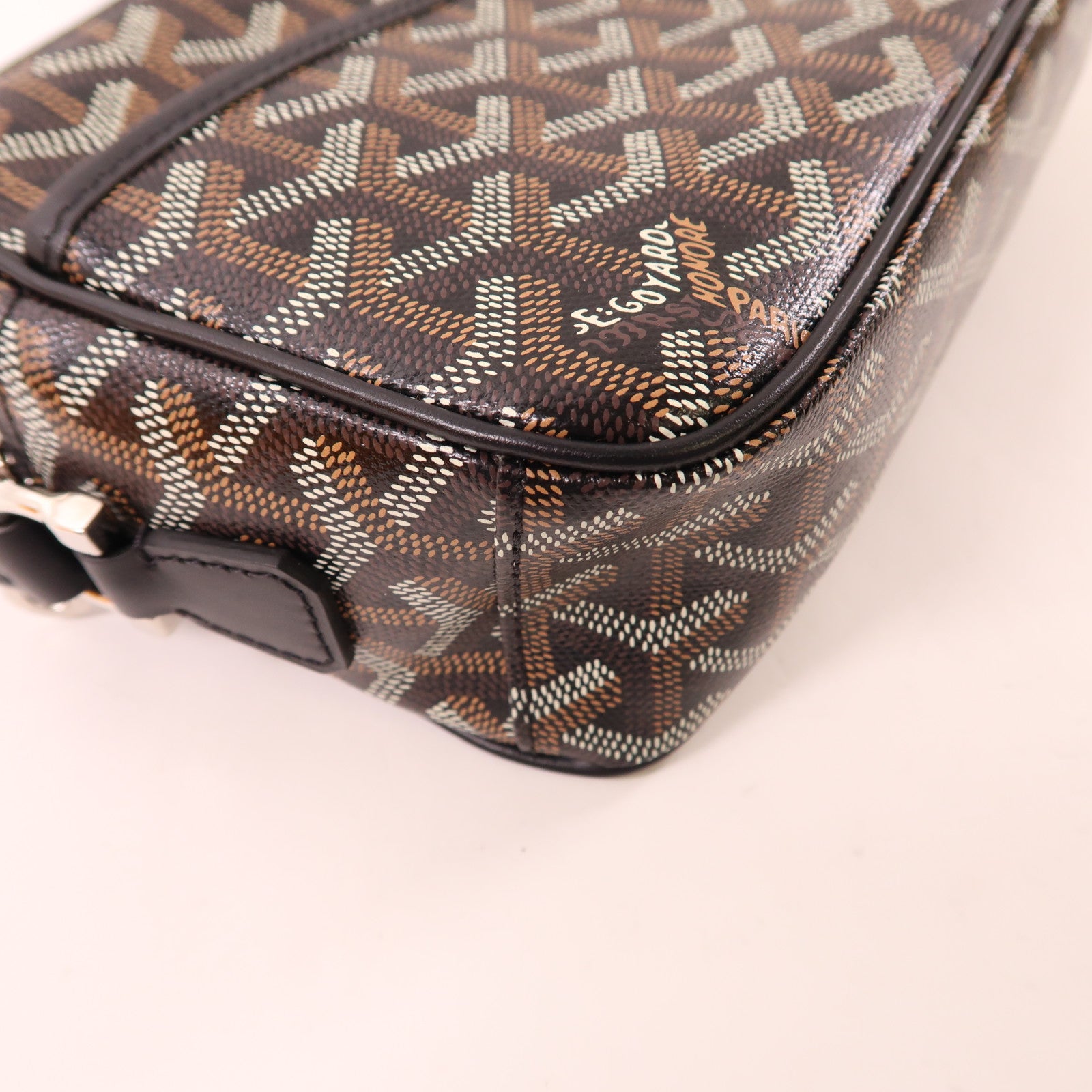 GOYARD 塗層帆布Cap Vert PM銀扣肩背袋