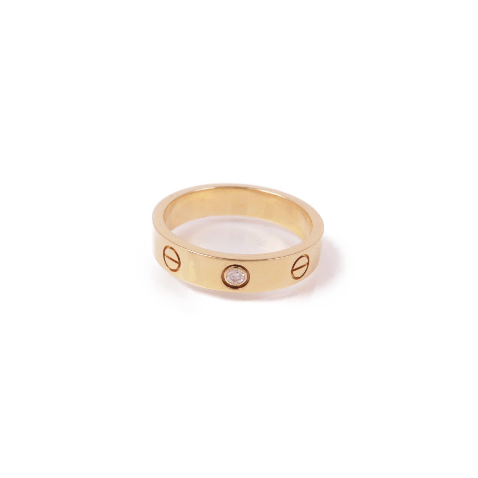 CARTIER 18K玫瑰金Love Ring鑽石戒指Cartier#51/US#5.75