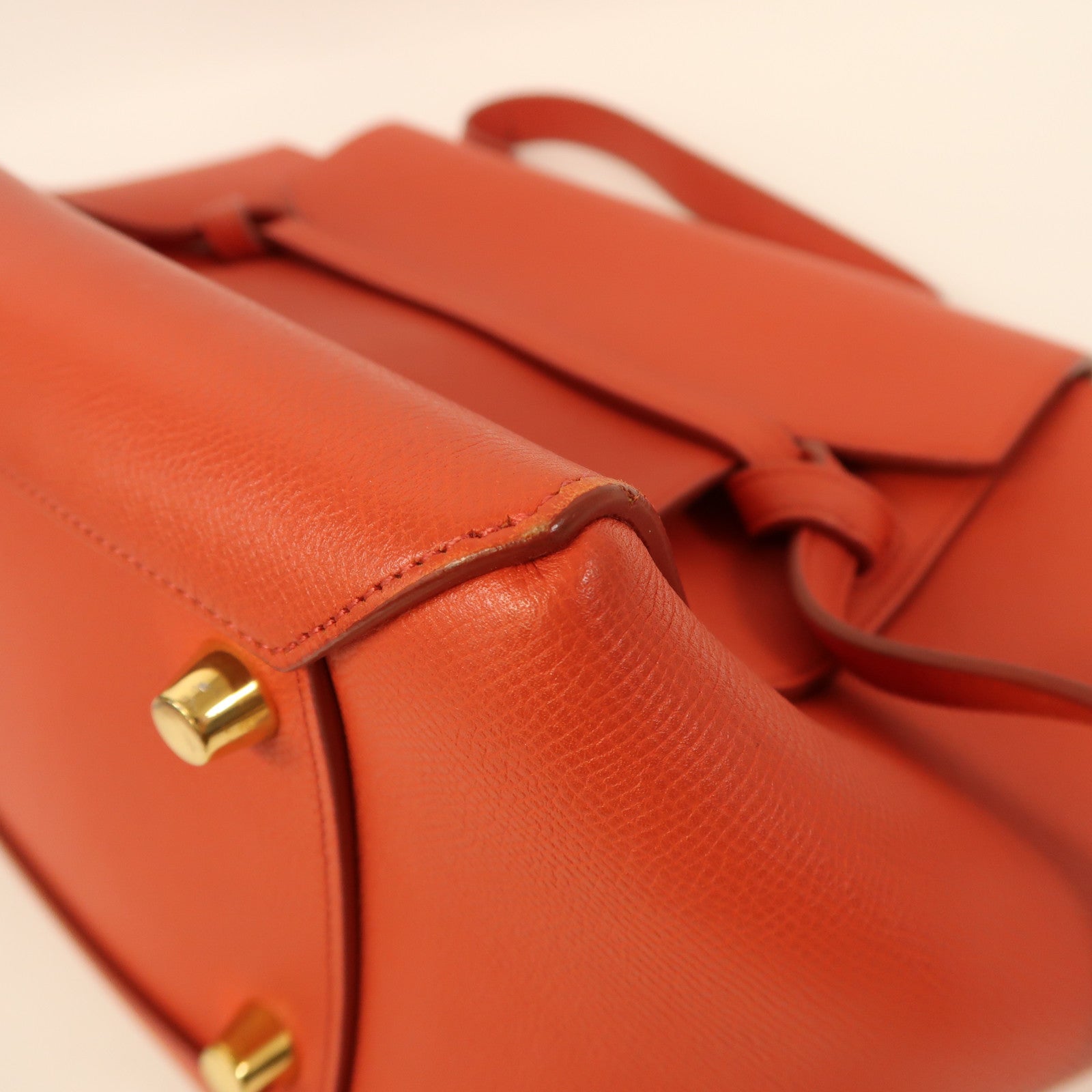 CELINE 【激減優惠】牛皮皮革Belt Bag金扣手挽肩背兩用袋紅色