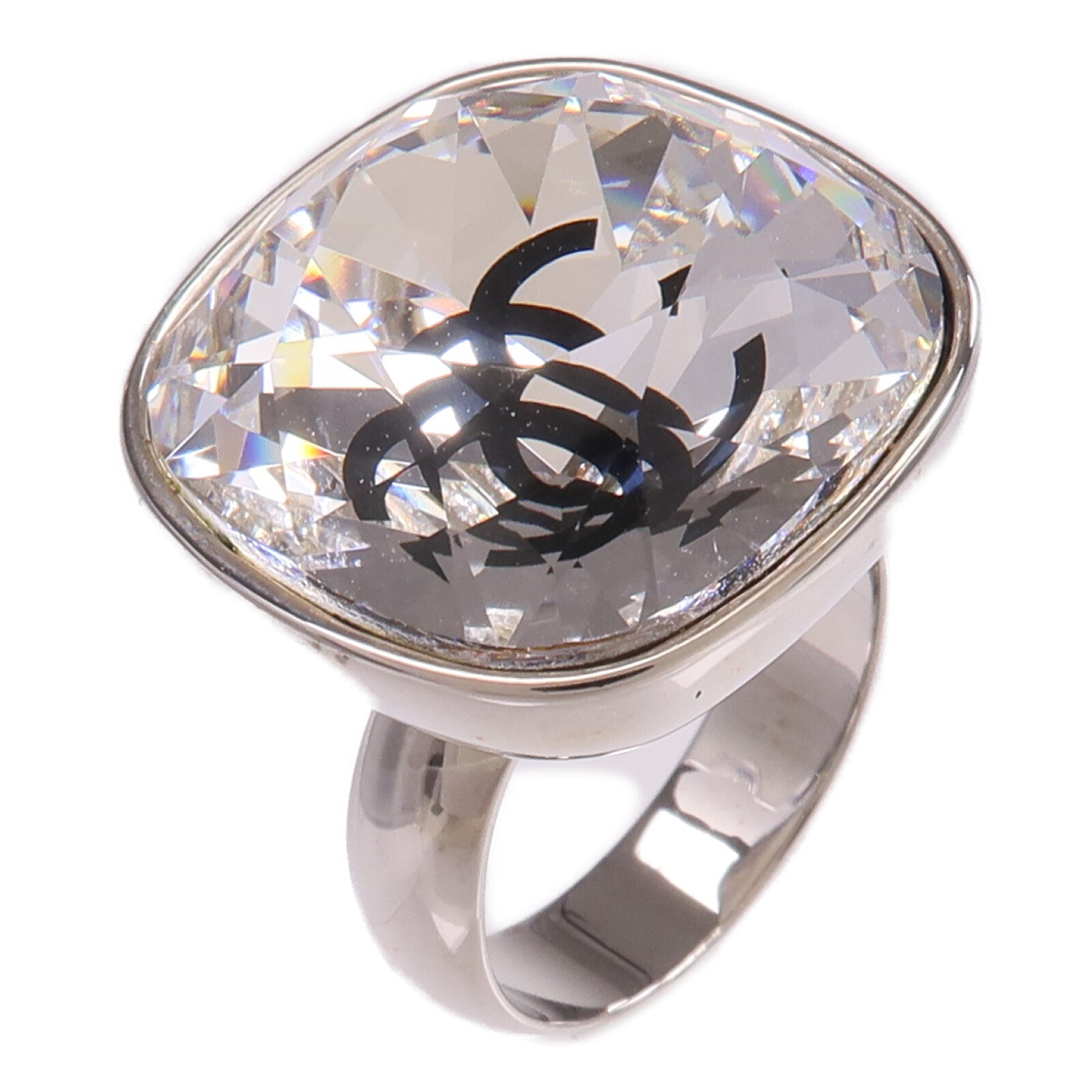 CHANEL 金屬/水晶Ring戒指US#5.75
