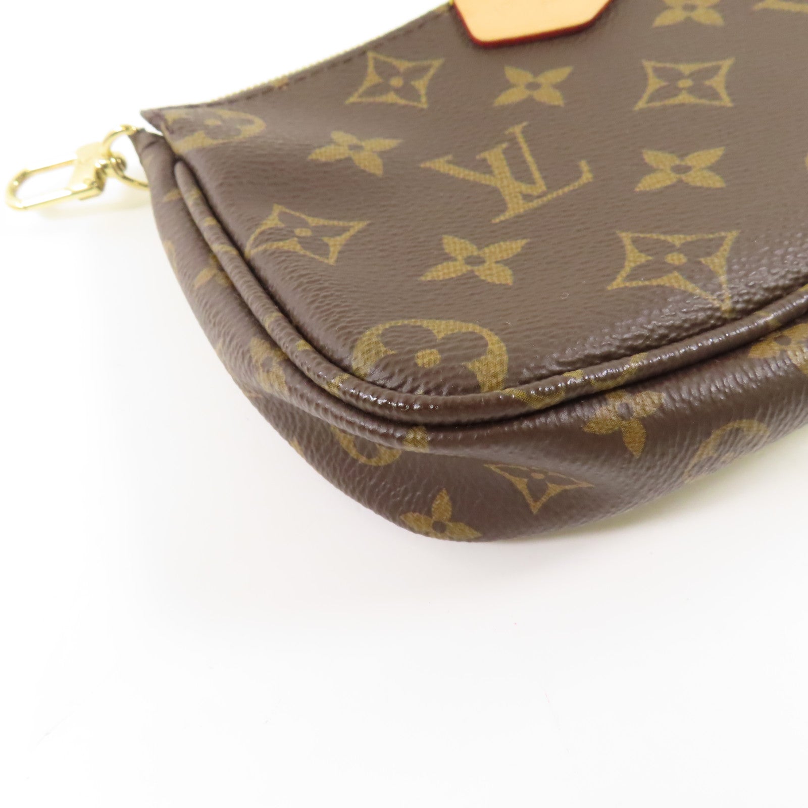 LOUIS VUITTON Monogram Multi Pochette Accessoires金扣肩背袋棕色
