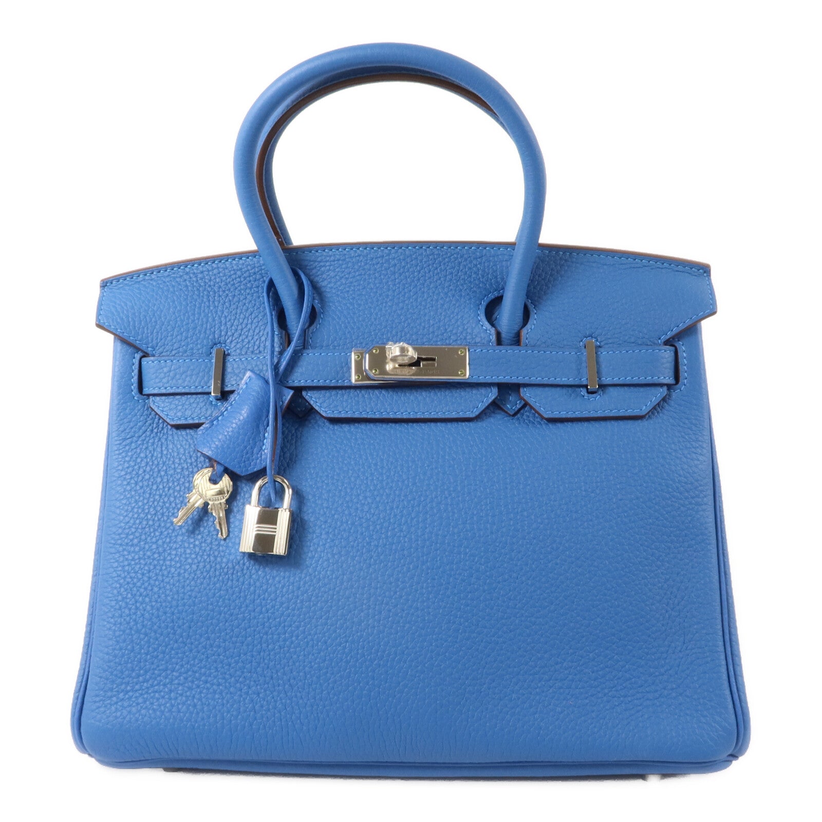 HERMES Togo皮革Birkin 30手挽袋Bleu Zanzibar