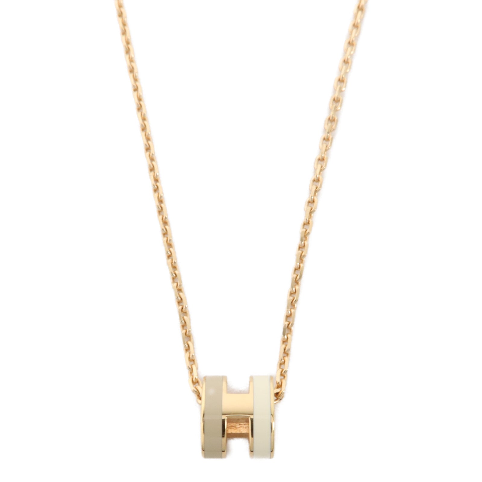 HERMES 金屬Mini Pop H項鍊Nata/Marron Glace