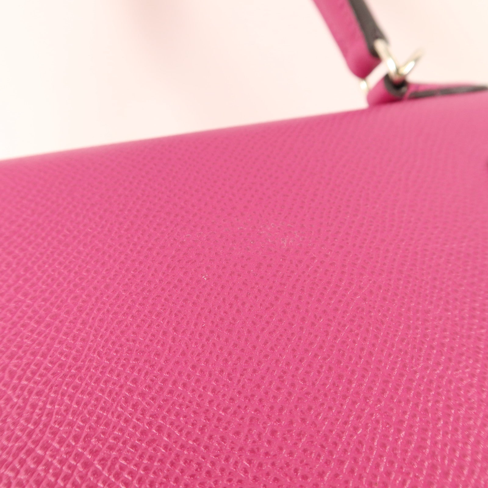 HERMES Epsom皮革Sac Kelly II Sellier 25銀扣手挽肩背兩用袋Rose Pourpre