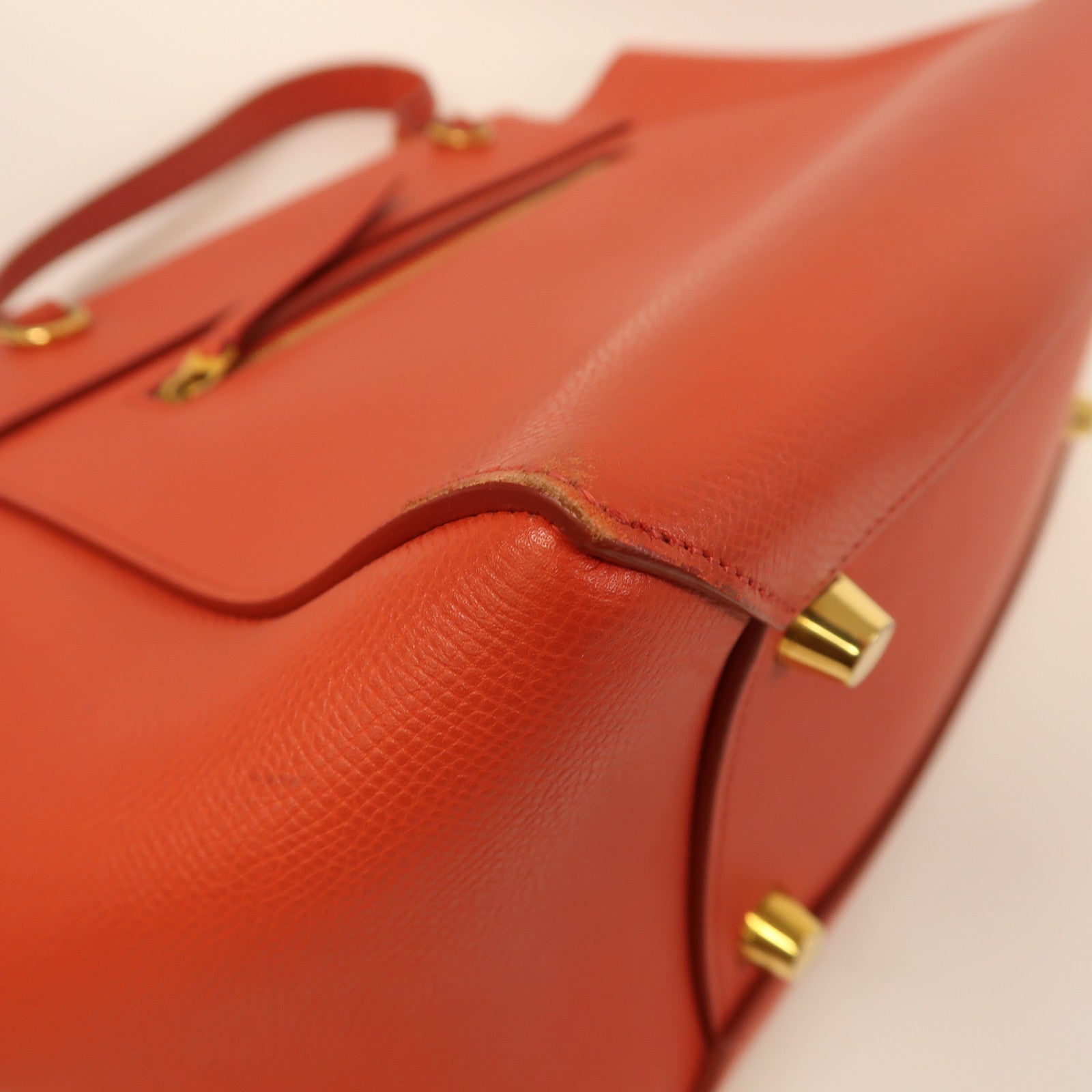 CELINE 【激減優惠】牛皮皮革Belt Bag金扣手挽肩背兩用袋紅色