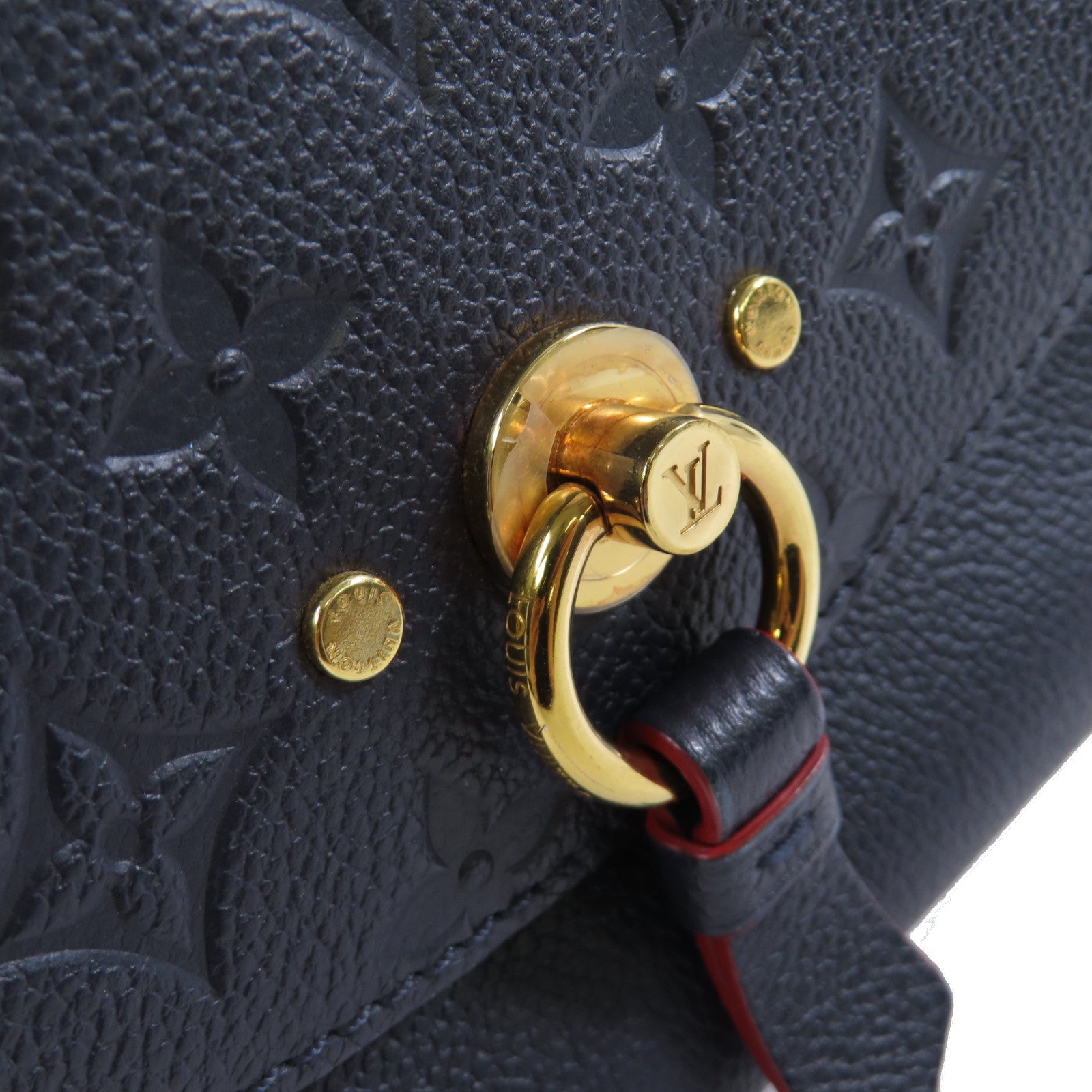 LOUIS VUITTON Monogram-Empreinte Blanche BB 2Way Shoulder Bag金扣手挽肩背兩用袋寶藍色/紅色