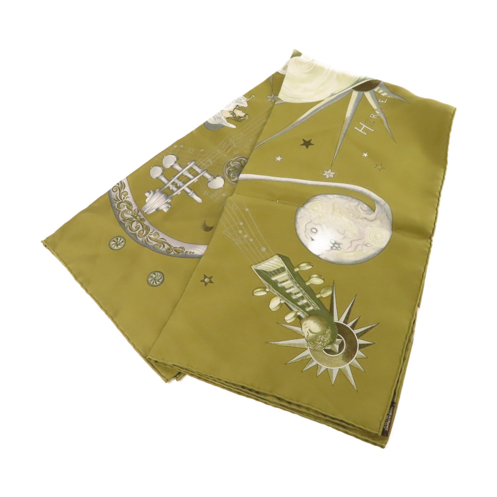 HERMES 【激減優惠】絲質90x90 Scarf絲巾軍綠色/彩色