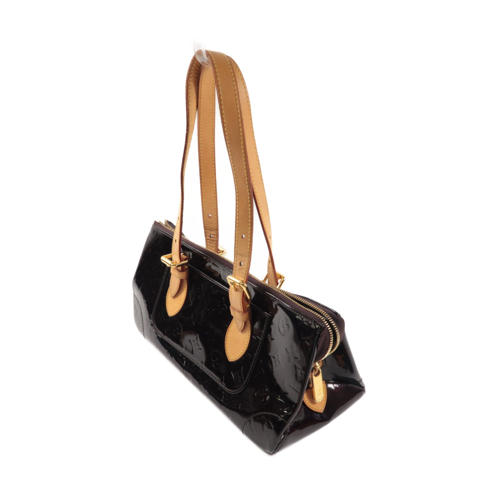 LOUIS VUITTON Vernis Rosewood Avenue金扣手挽袋紅色