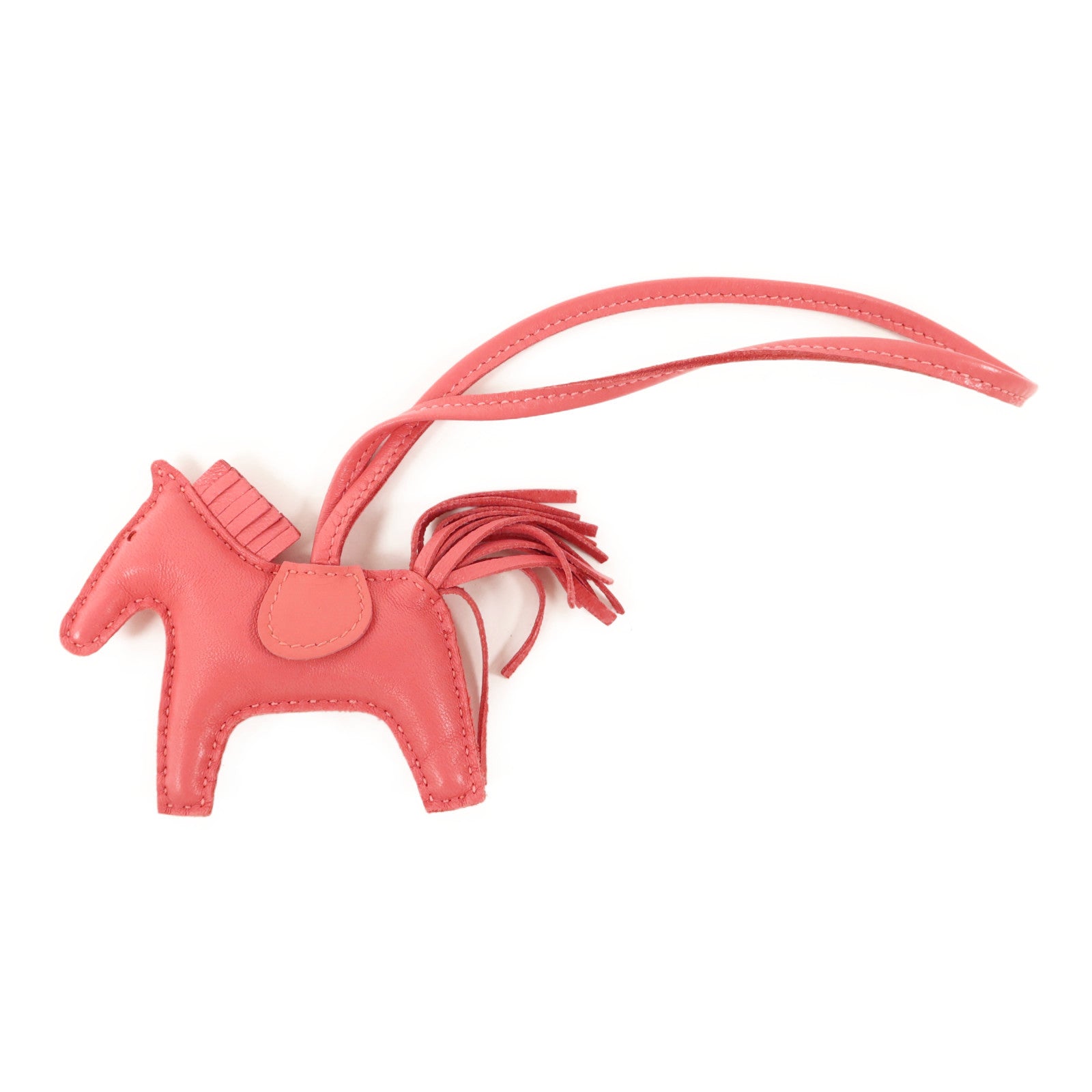 HERMES Milo皮革Rodeo PM掛飾Rose Azalee