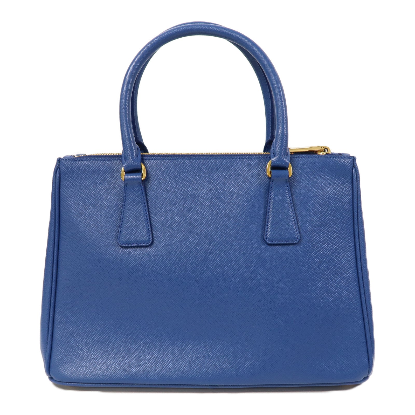 PRADA Saffiano皮革Galleria金扣手挽肩背兩用袋藍色