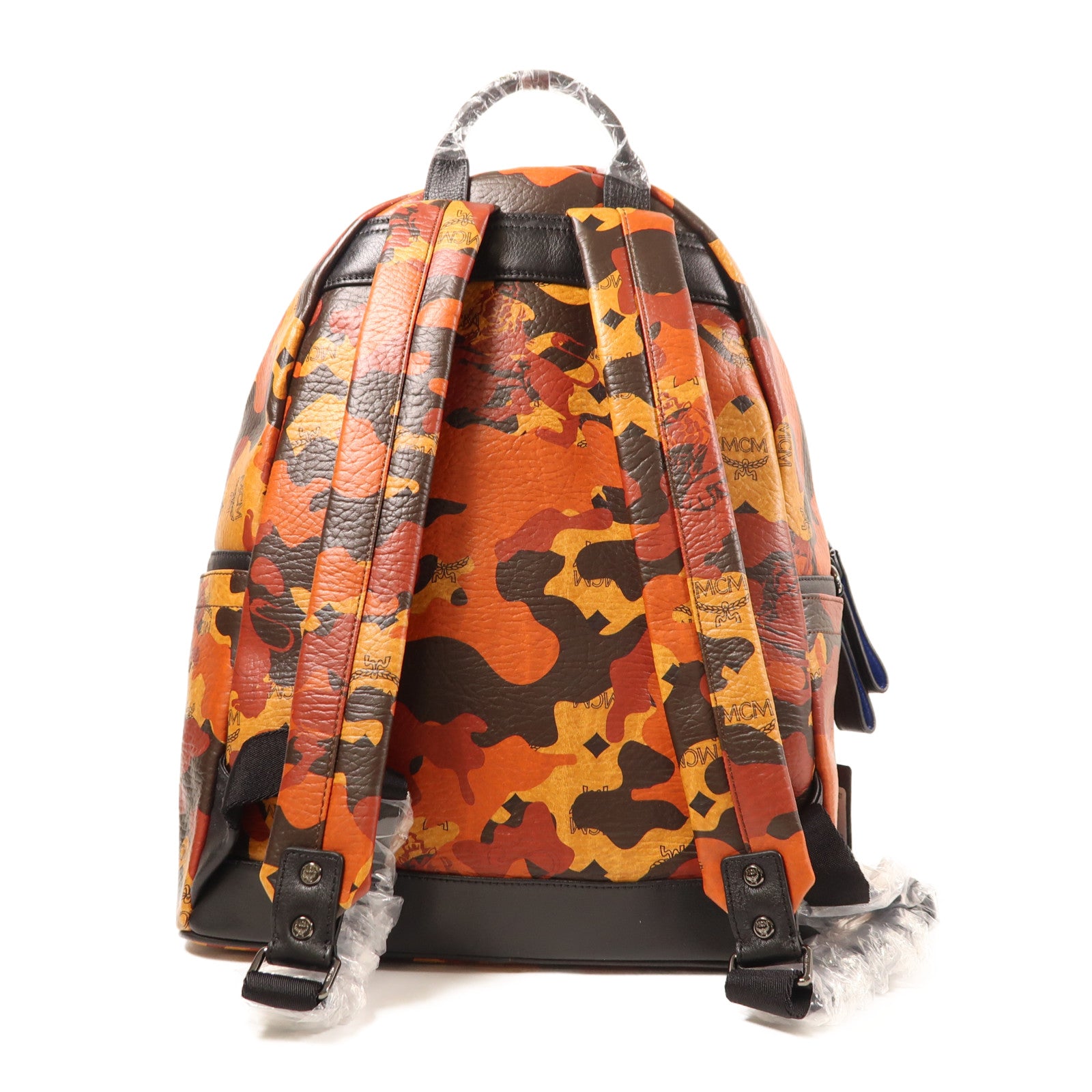 MCM 牛皮皮革Backpack銀扣背包