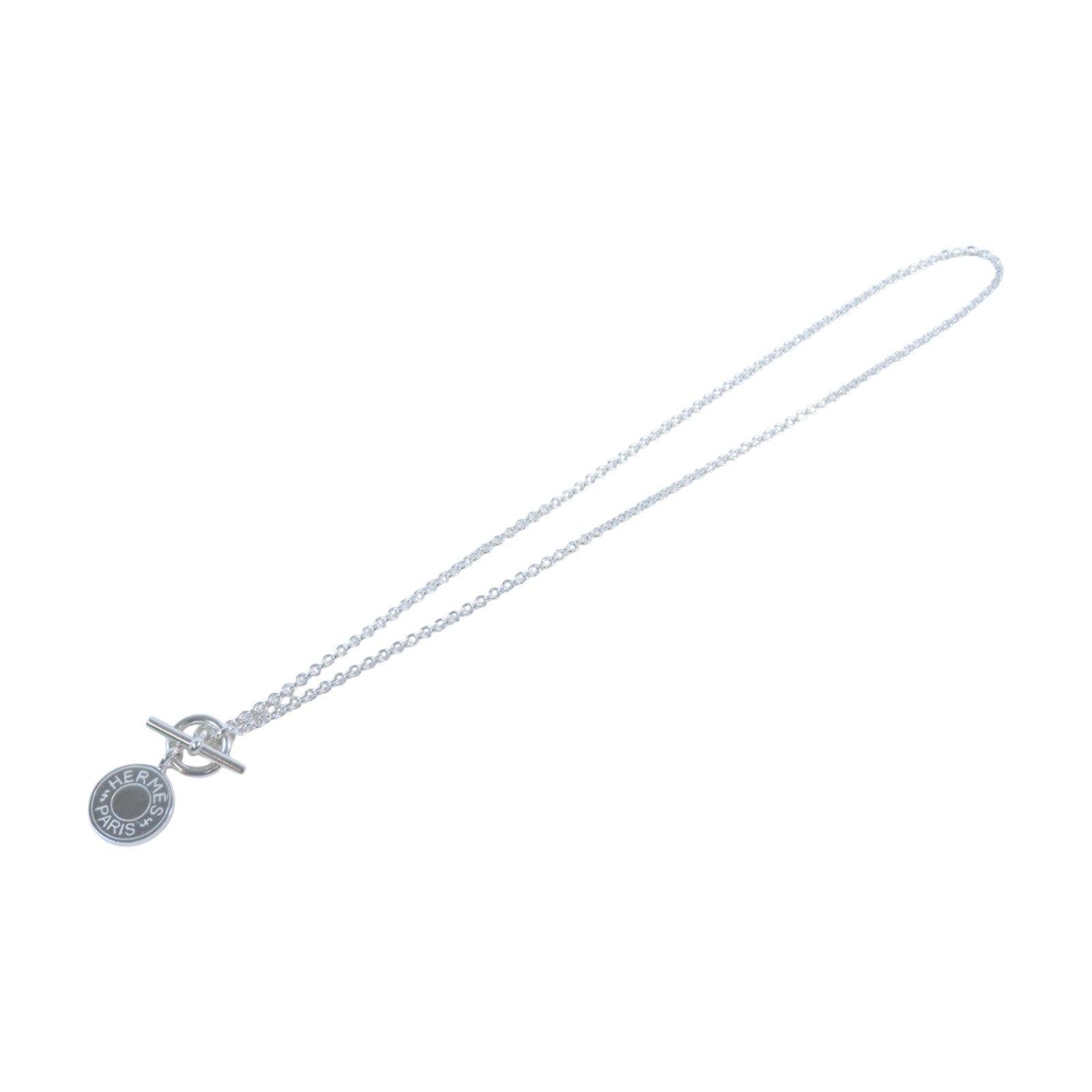 HERMES 925純銀Amulettes Hermes Ex-Libris Pendant Necklace銀