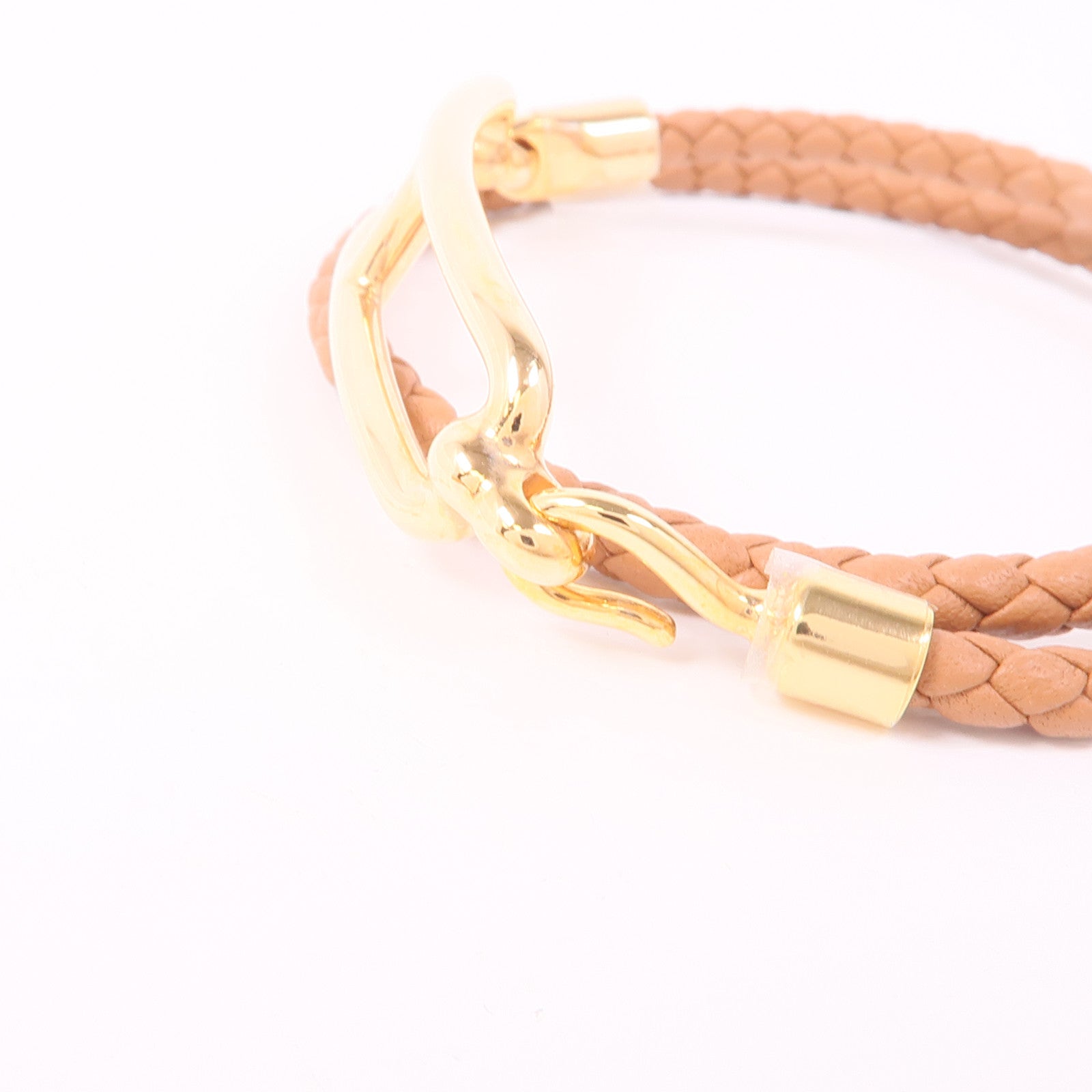 HERMES Swift皮革Roulis Double Tour Bracelet玫瑰金扣手鐲Gold