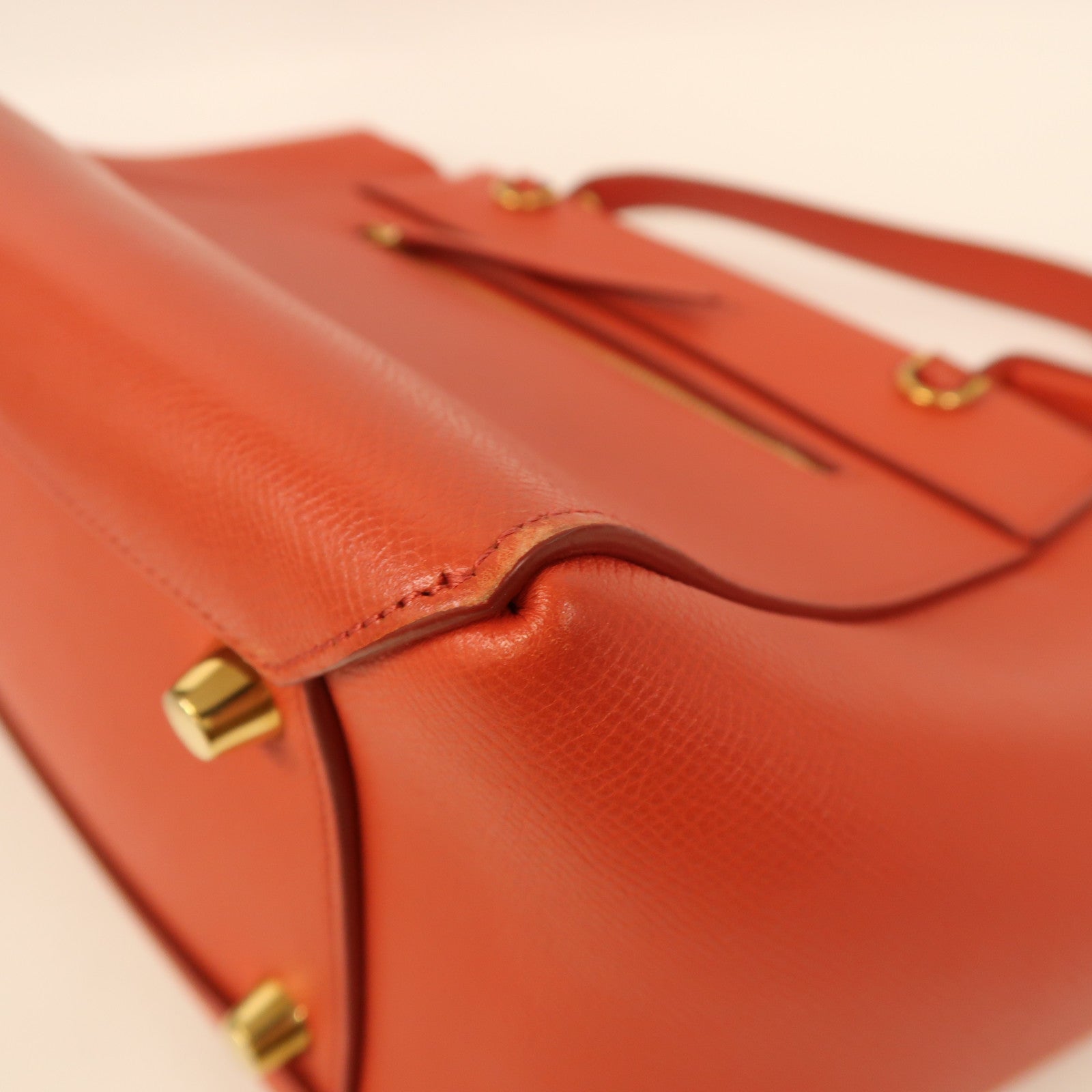 CELINE 【激減優惠】牛皮皮革Belt Bag金扣手挽肩背兩用袋紅色